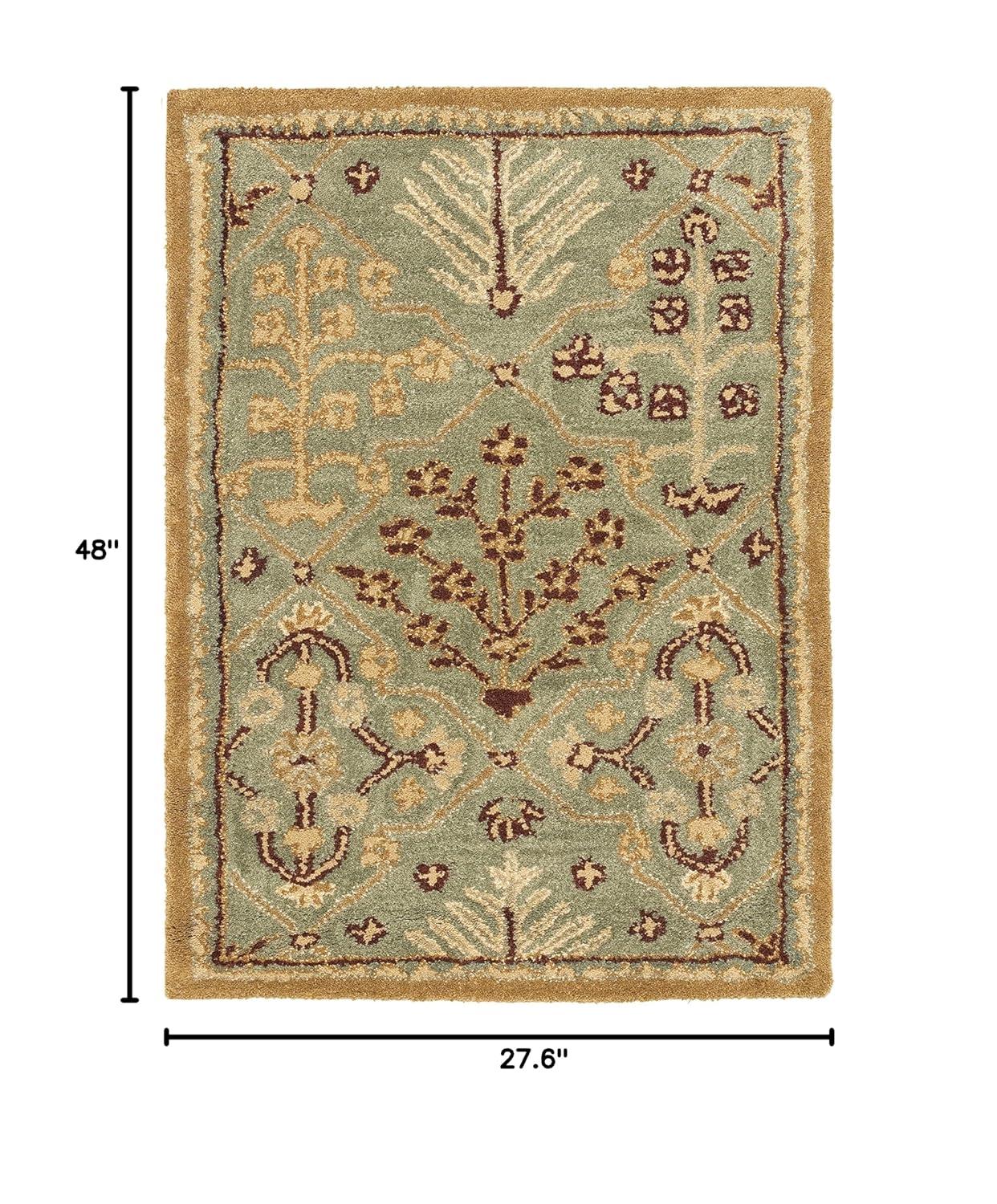 Antiquity AT613 Hand Tufted Accent Rug - Light Blue/Gold - 2'3"x4' - Safavieh.