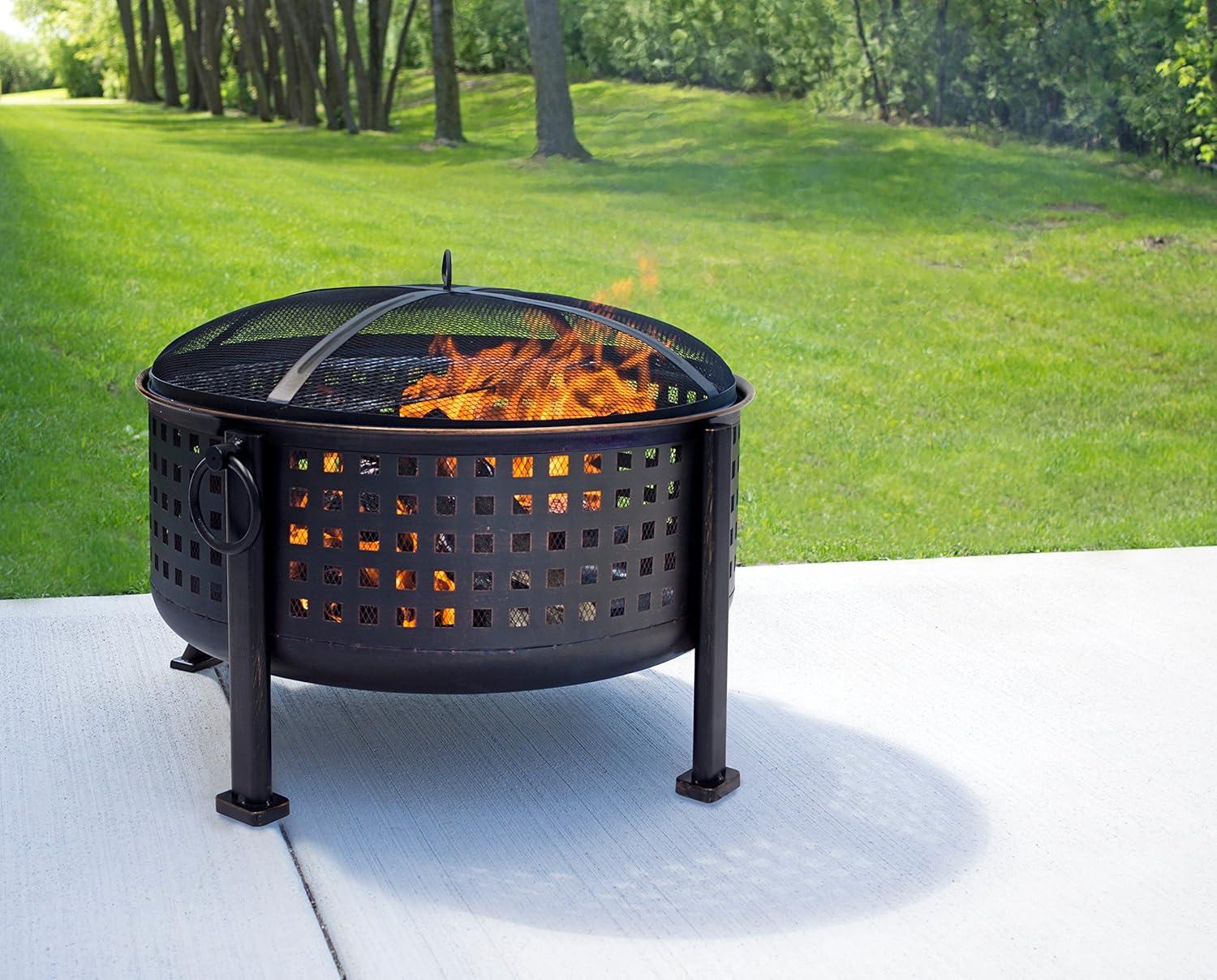 Pleasant Hearth Langston 30" Deep Bowl Steel Outdoor Fire Pit