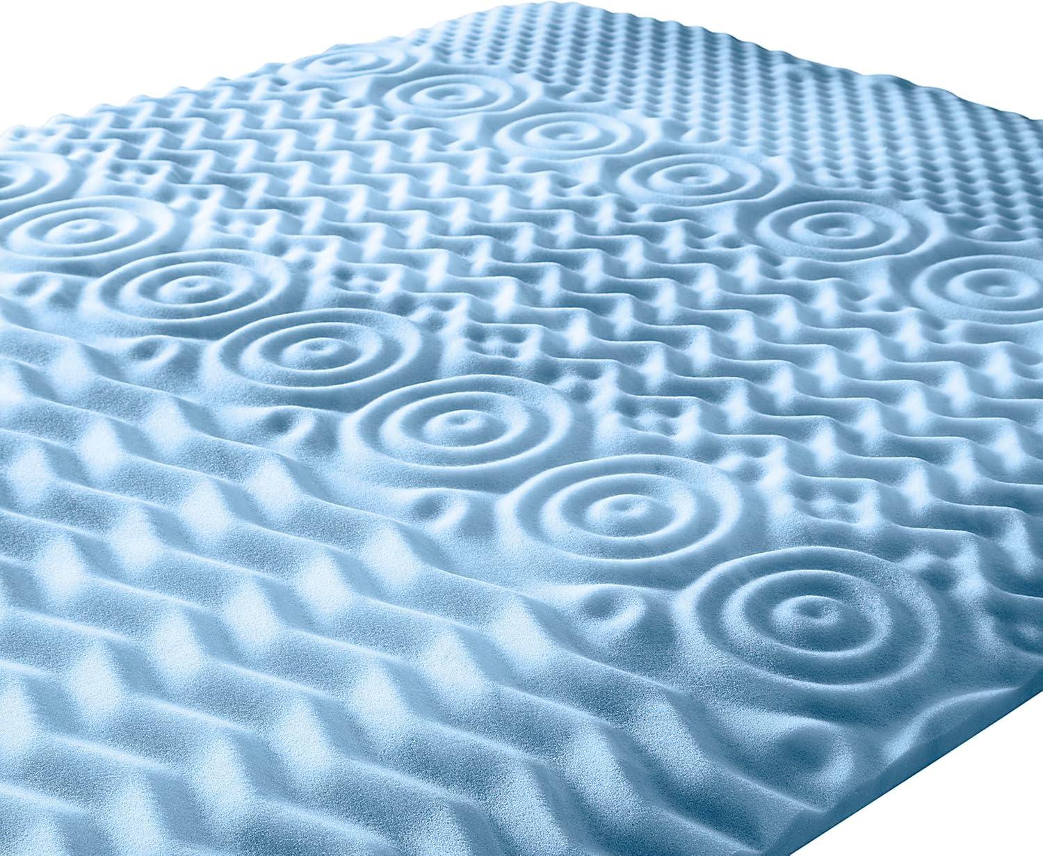 Twin XL Blue Cooling Memory Foam Mattress Topper