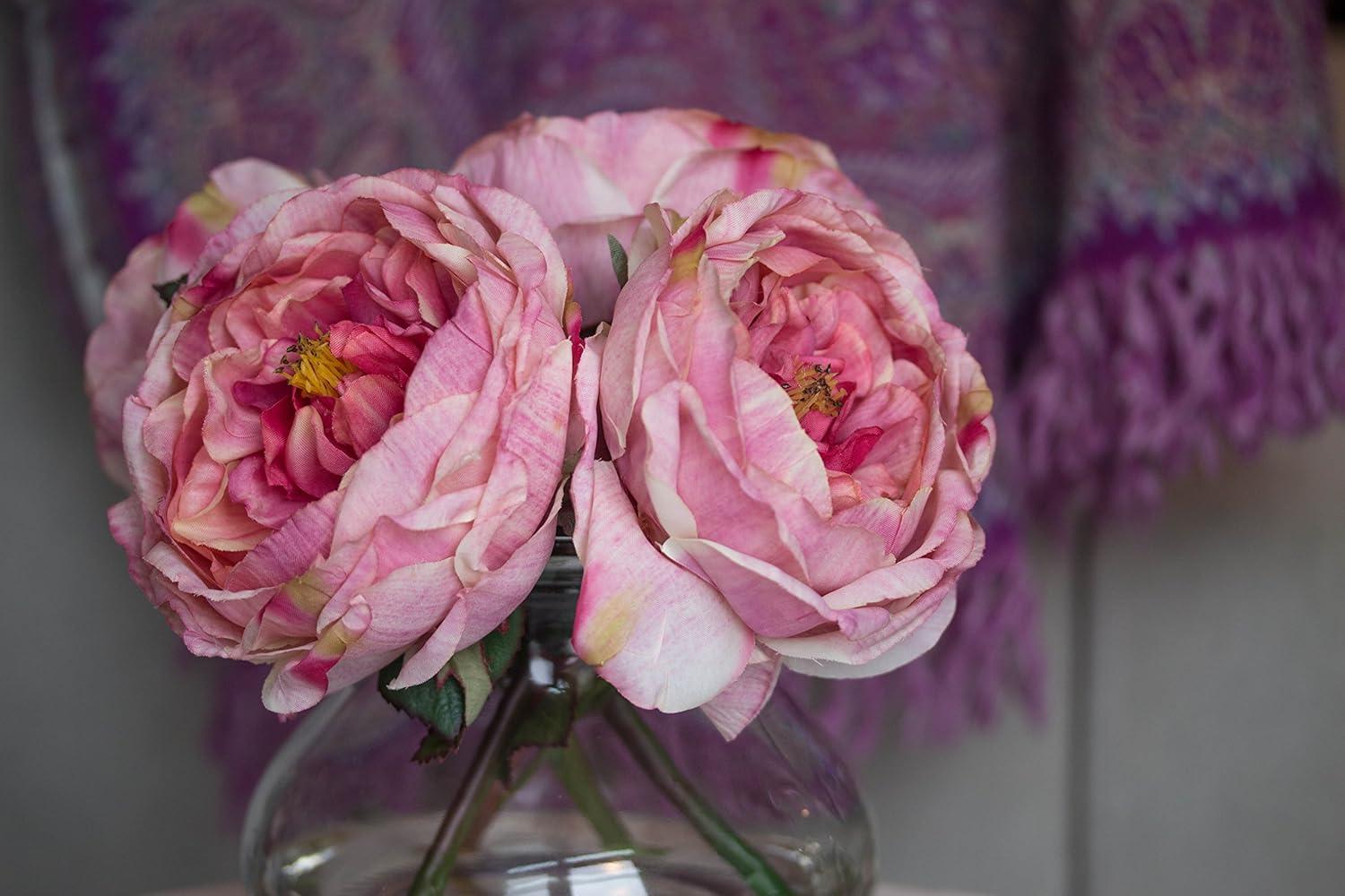 Fancy Rose With Vase - Pink