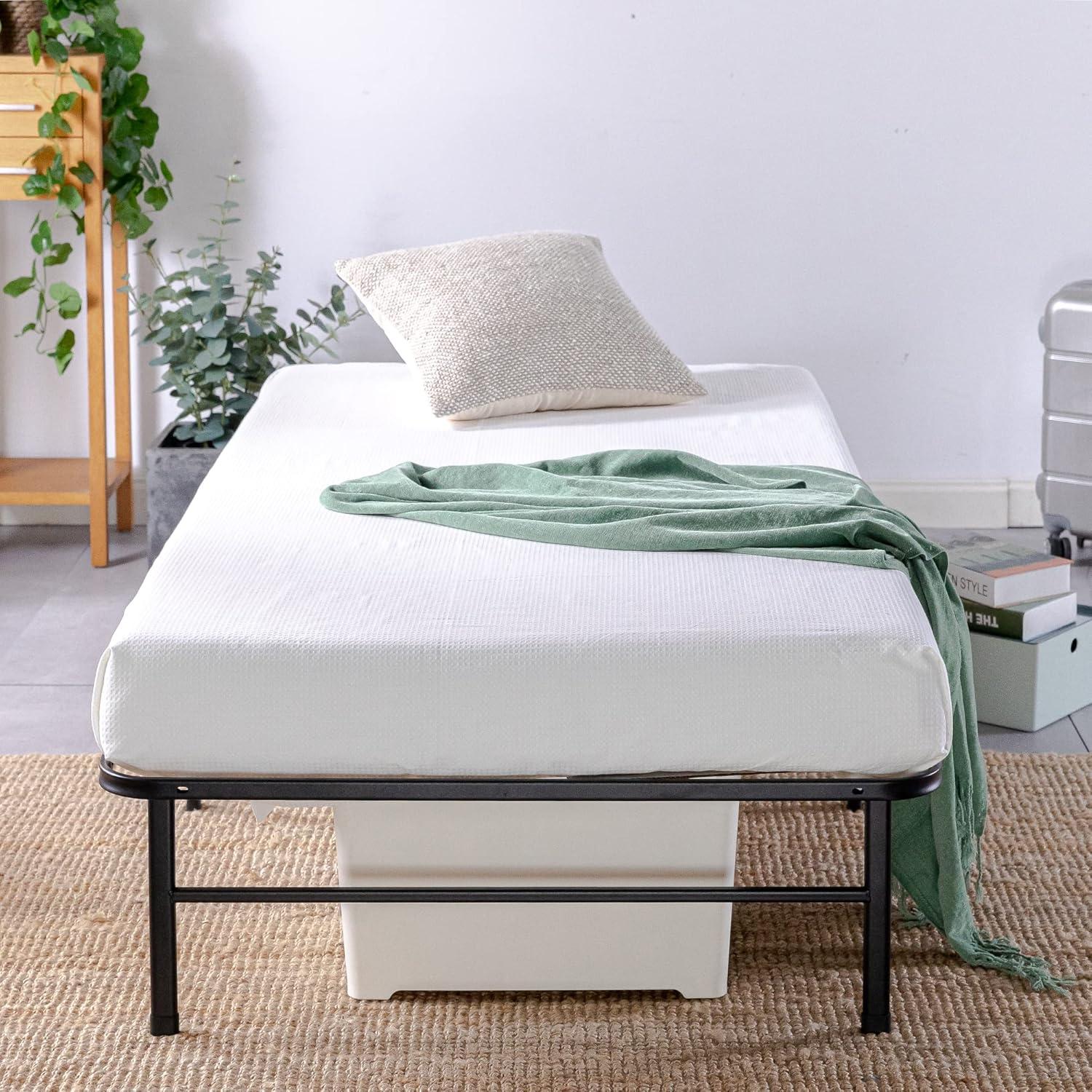 14" SmartBase Essential Mattress Foundation Bed with Bamboo Slats Black - Zinus