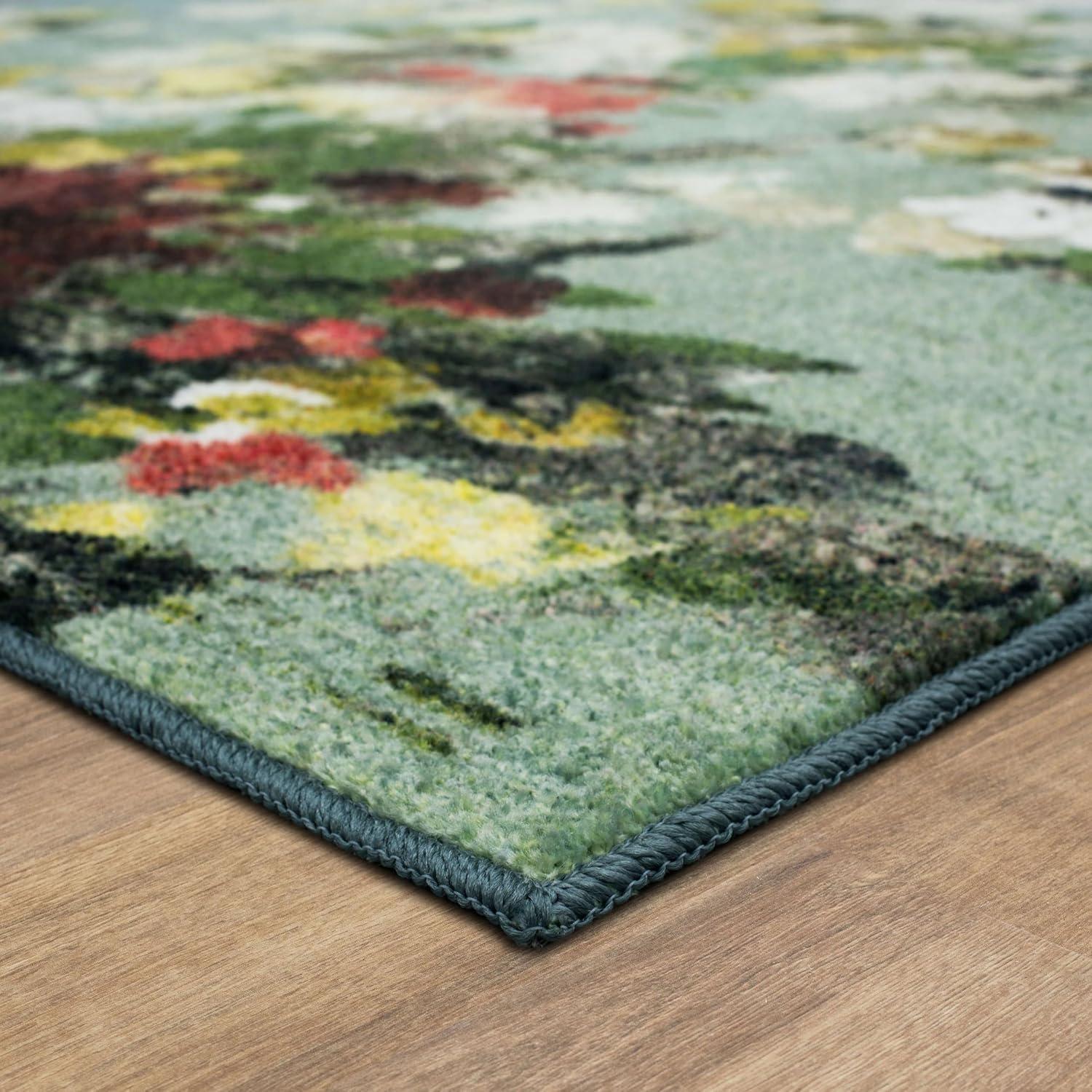 Mohawk Home Prismatic Merging Floral Multi Transitional Floral Precision Printed Area Rug, 8'x10', Green & Yellow