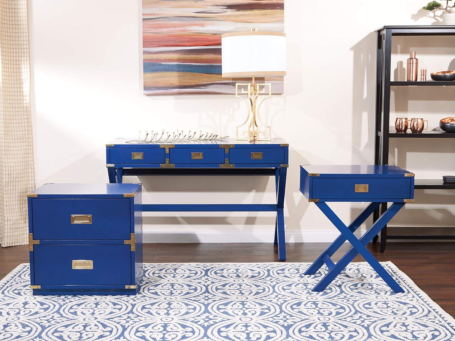 OSP Home Furnishings Wellington 2 Drawer File Cabinet in Lapis Blue ASM