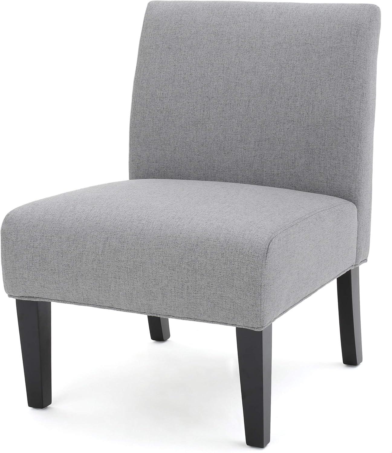 Kassi Accent Chair Gray: Contemporary Armless, Upholstered, Rubberwood Legs - Christopher Knight Home