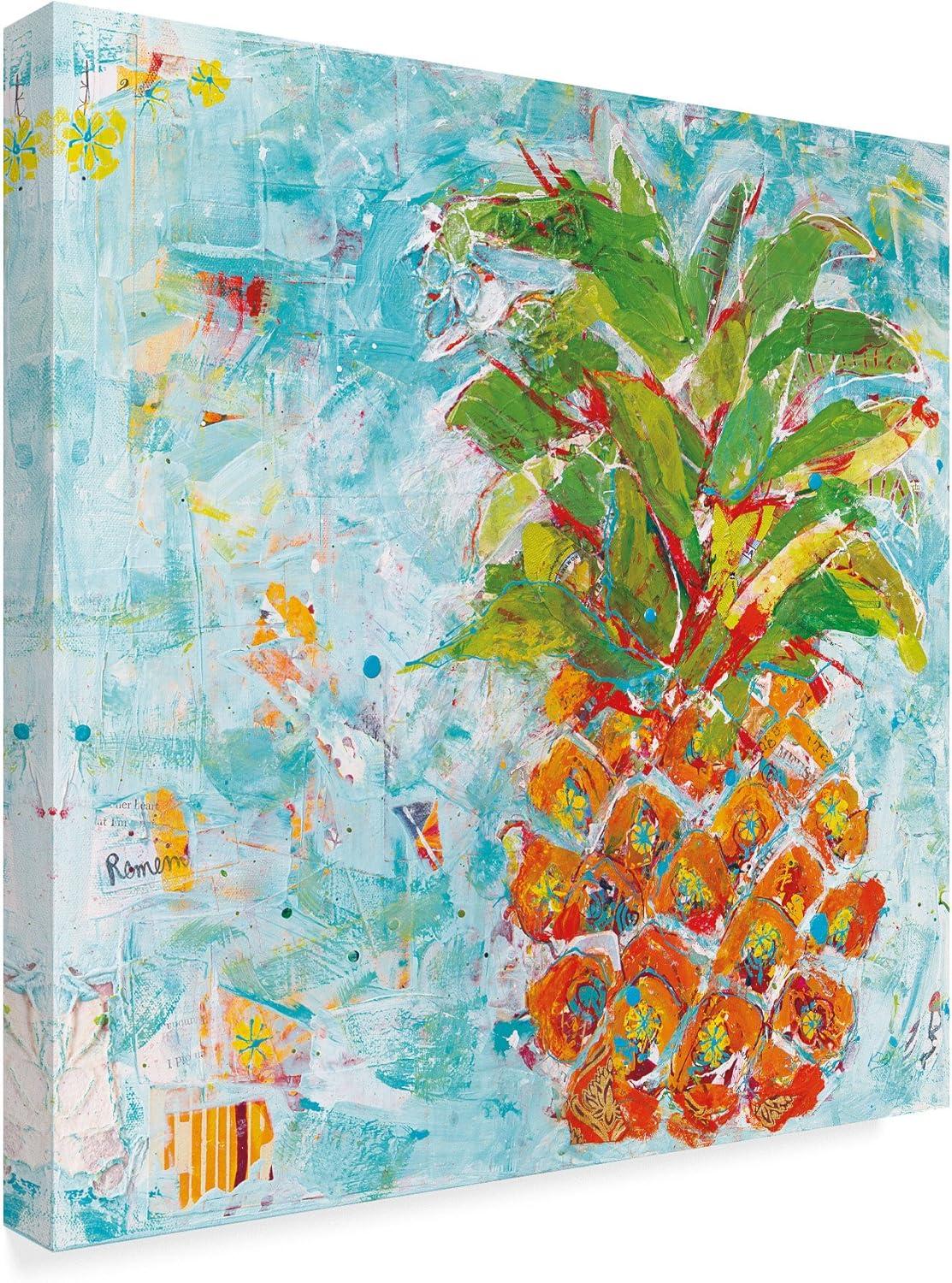 Trademark Fine Art -Kellie Day 'Pineapple Bright' Canvas Art - 35''x35''