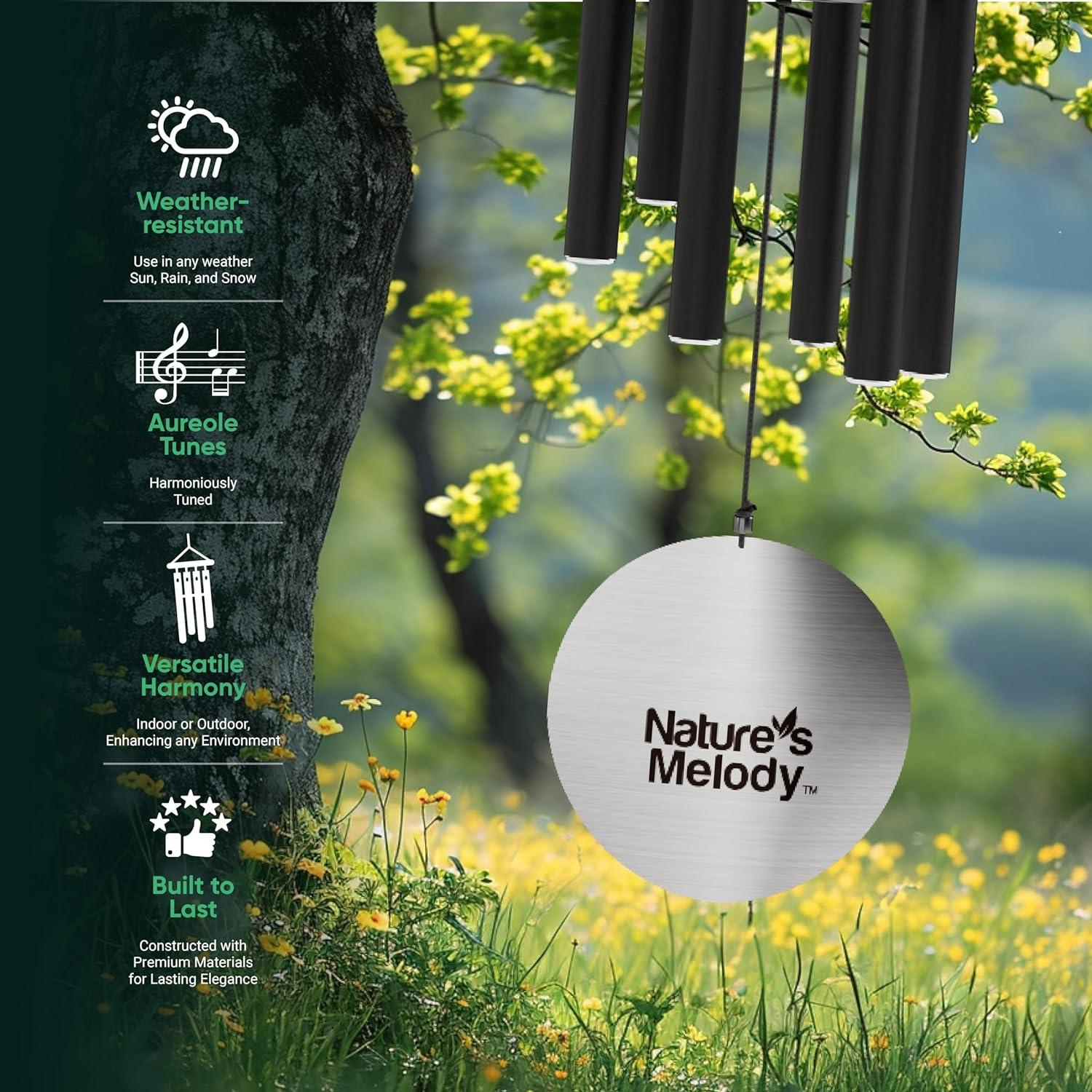 Nature's Melody Tuned 6-Tube Outdoor Wind Chimes