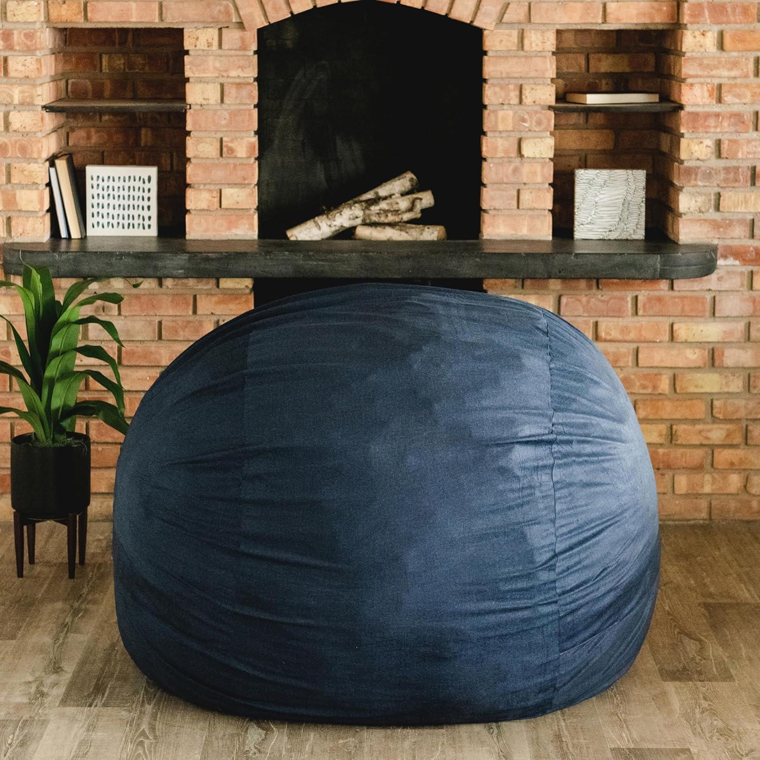 Big Joe Large 4 Foot Foam Filled Bean Bag Chair with Soft Removeable Cover