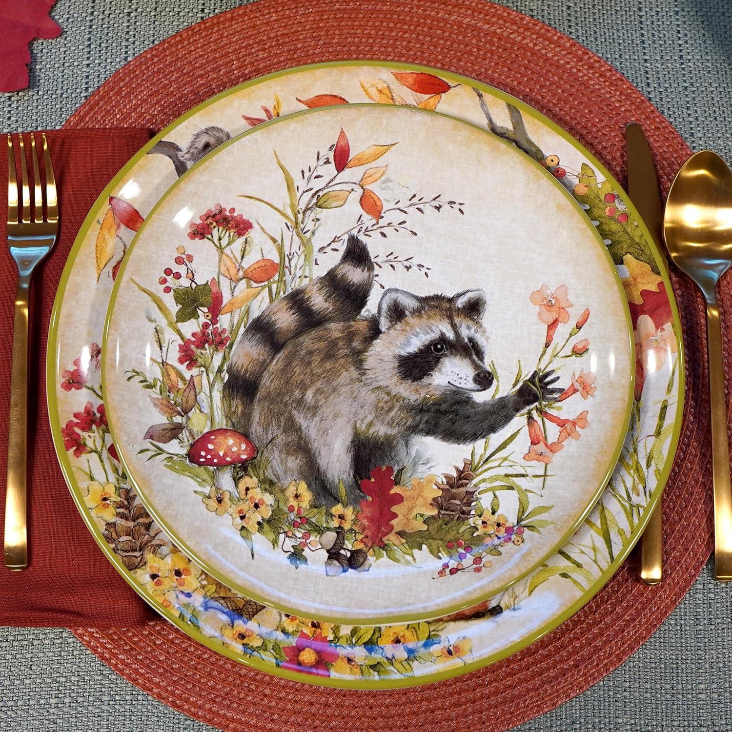 Woodland Critters Set of 4 Dessert Plates