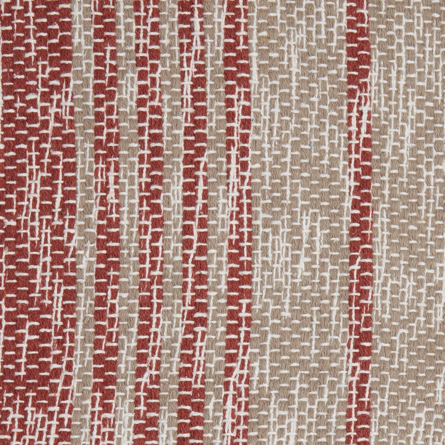 Variegated Cinnamon Stripe Handwoven Recycled Cotton Yarn Rug 2x3 Ft