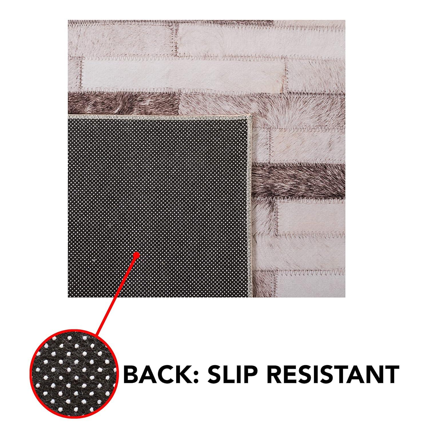 Faux Hide FAH500 Power Loomed Machine Washable Area Rug - Beige/Brown - 6'x9' - Safavieh.