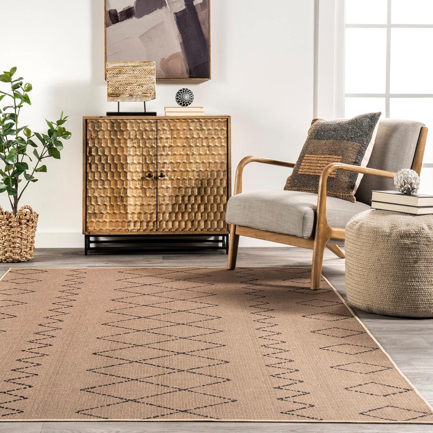 Nuloom Geometric Easy-Jute Machine Washable Indoor Area Rug