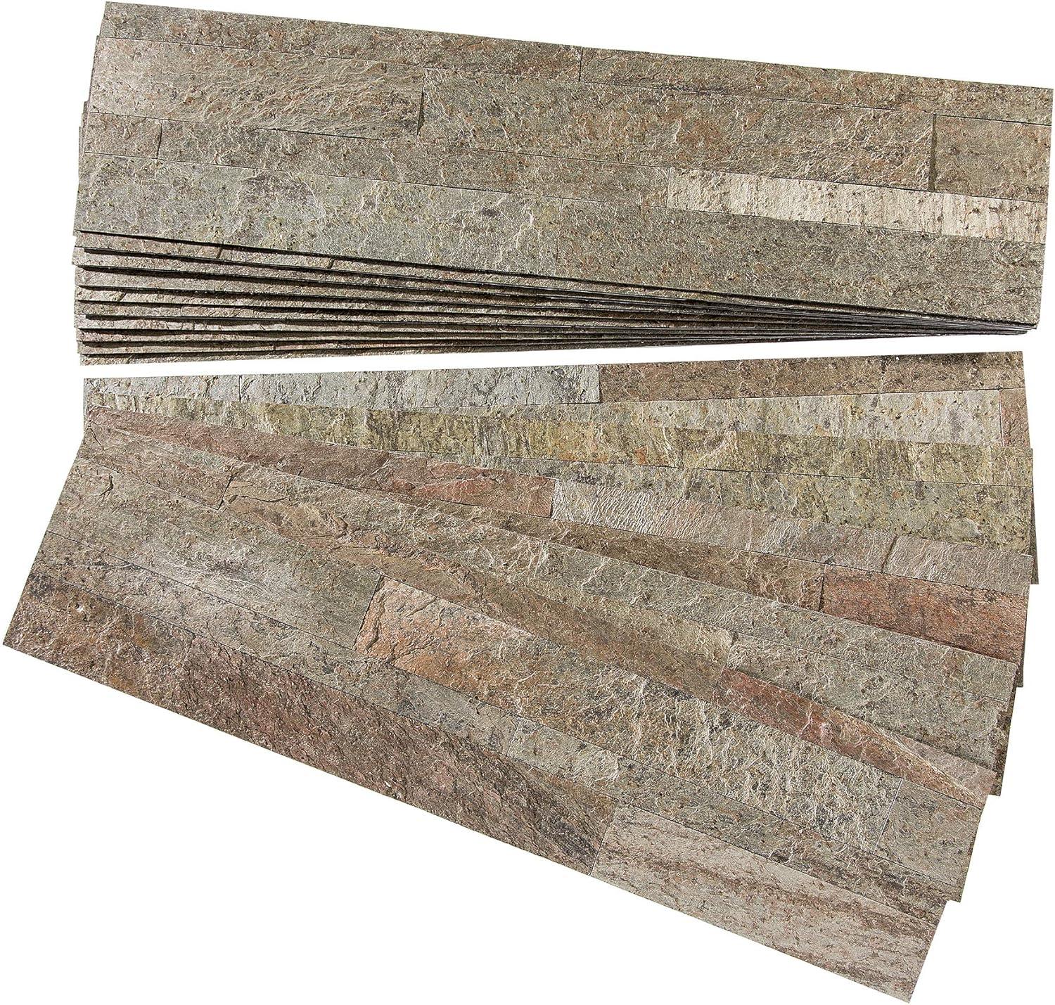 5.9'' W x 23.6'' L Natural Stone Peel and Stick Mosaic Tile