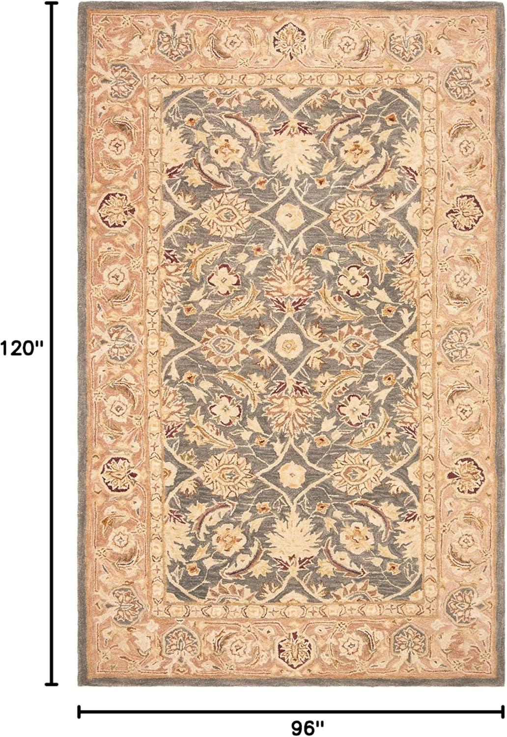 Anatolia AN549 Hand Tufted Indoor Area Rug - Teal Blue/Taupe - 8'x10' - Safavieh