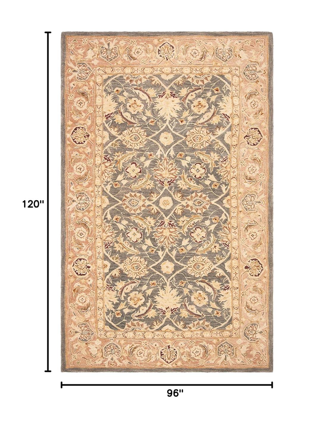 Anatolia AN549 Hand Tufted Indoor Area Rug - Teal Blue/Taupe - 8'x10' - Safavieh