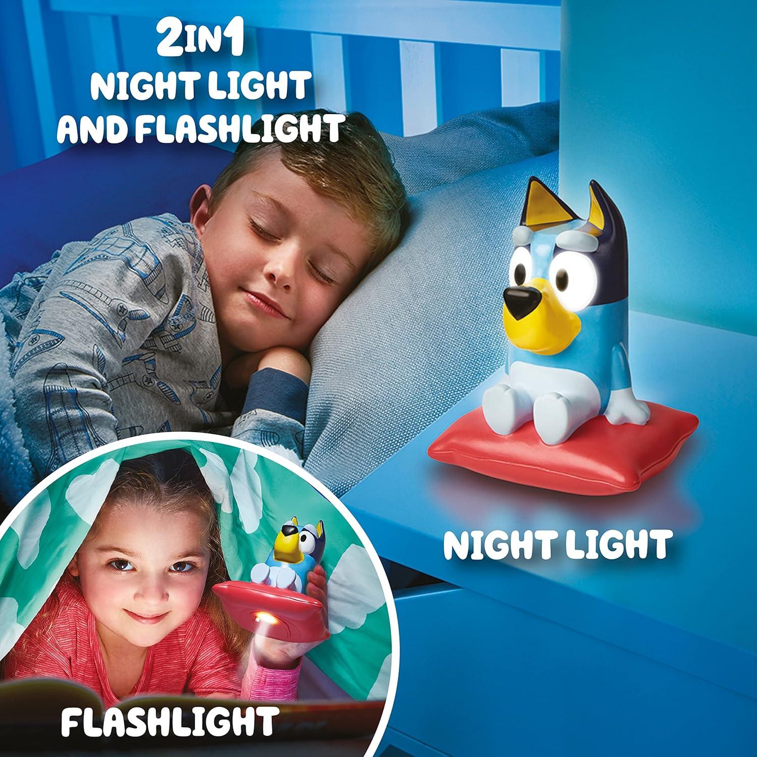 Bluey, 2 in 1 Night Light & Flashlight, LED, Auto-off Timer, Preschool, Ages 1+