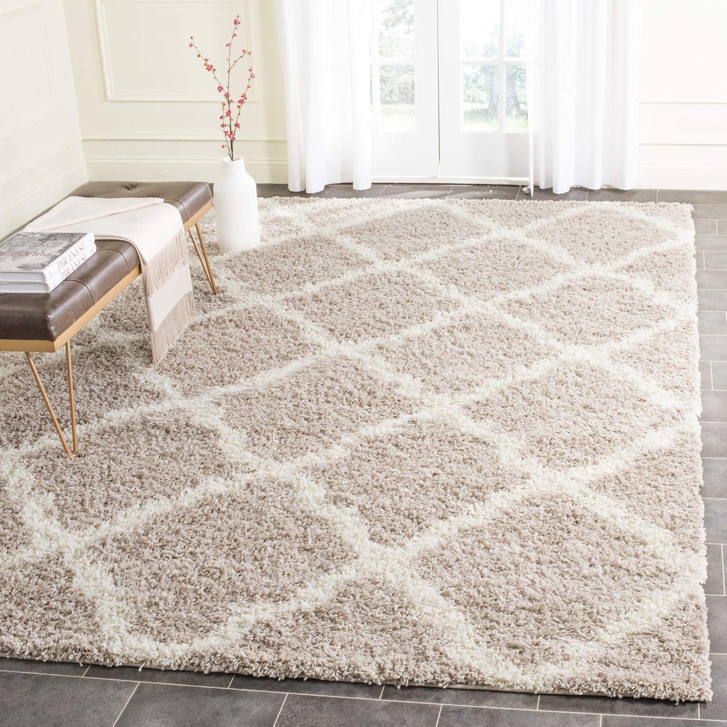 Dallas Shag SGD257 Power Loomed Indoor Area Rug - Ivory/Beige - 8'x10' - Safavieh.