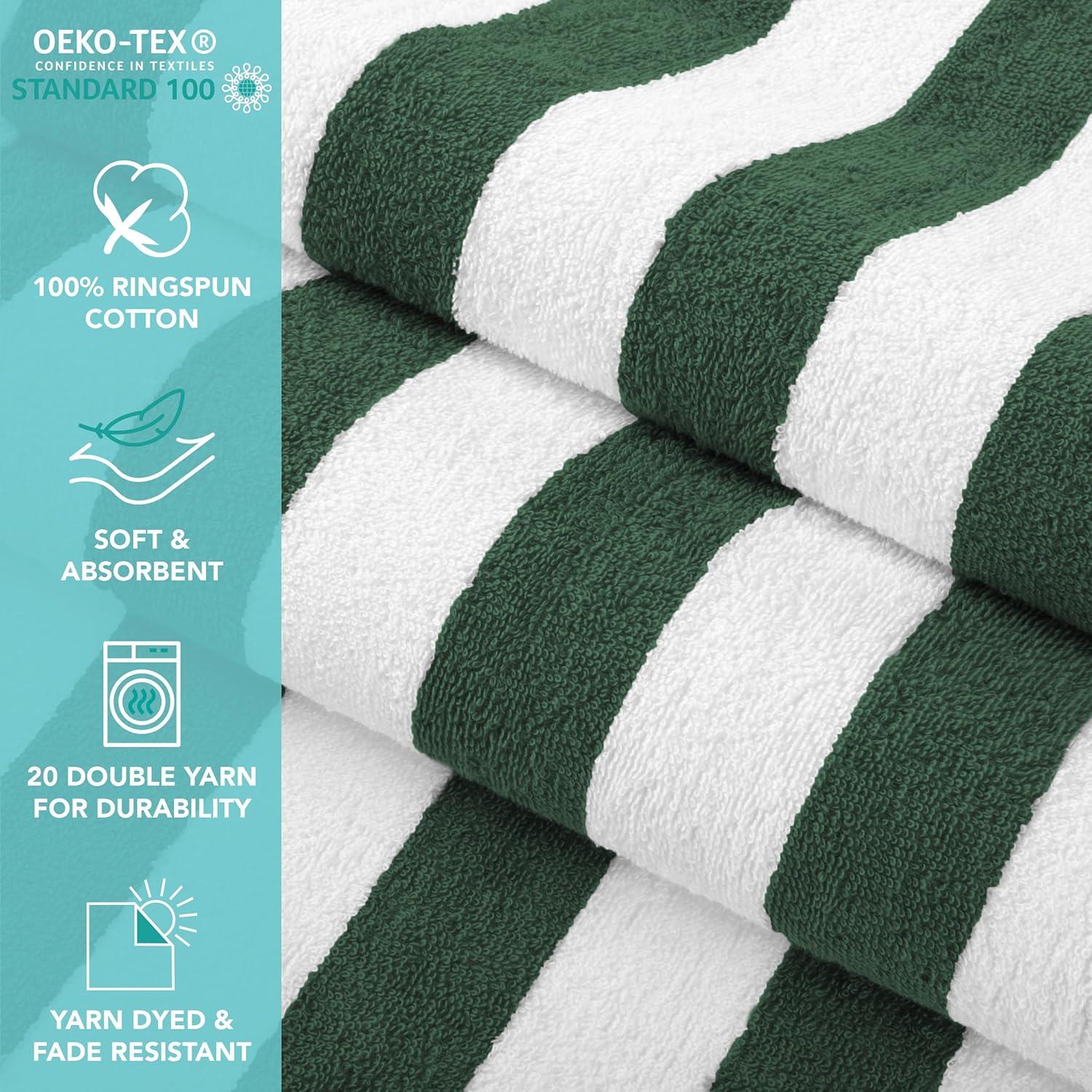 ArkwrightLLC Arkwright California Cabana 100% Cotton 30x70 Beach Towel (Pack of 4) (Set of 4)