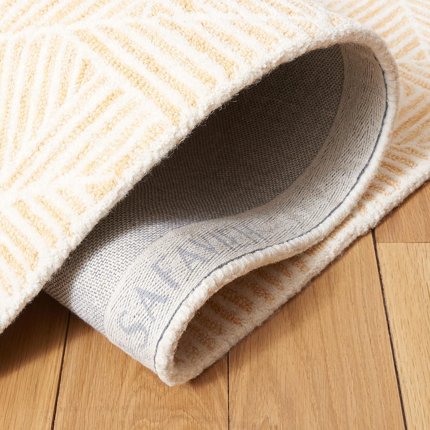 Abstract ABT763 Handmade Indoor Area Rug - Gold/Ivory - 6'x9' - Safavieh