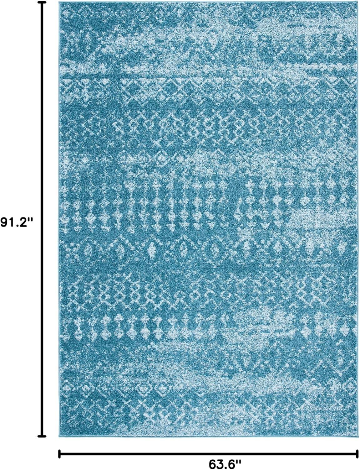 Tulum TUL240 Power Loomed Indoor Area Rug - Turquoise/Blue - 5'3"x7'6" - Safavieh