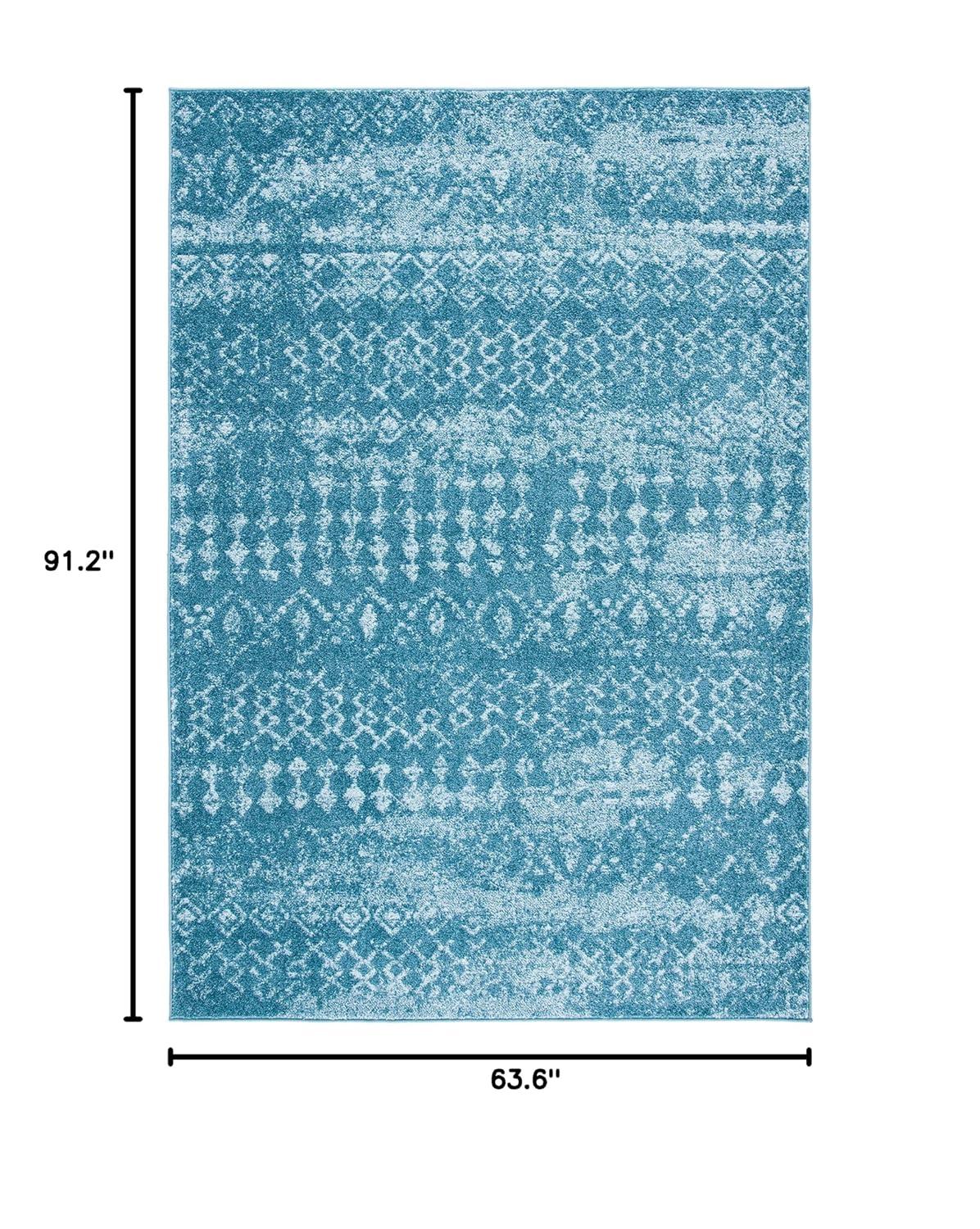 Tulum TUL240 Power Loomed Indoor Area Rug - Turquoise/Blue - 5'3"x7'6" - Safavieh