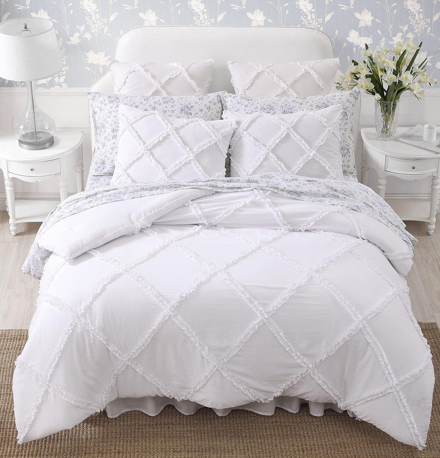 Laura Ashley Norah Comforter Bedding Set White