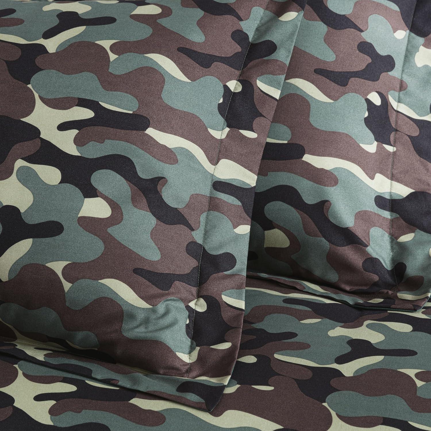 OLO Camouflage Printed Microfiber Reversible 3 Piece Comforter Set