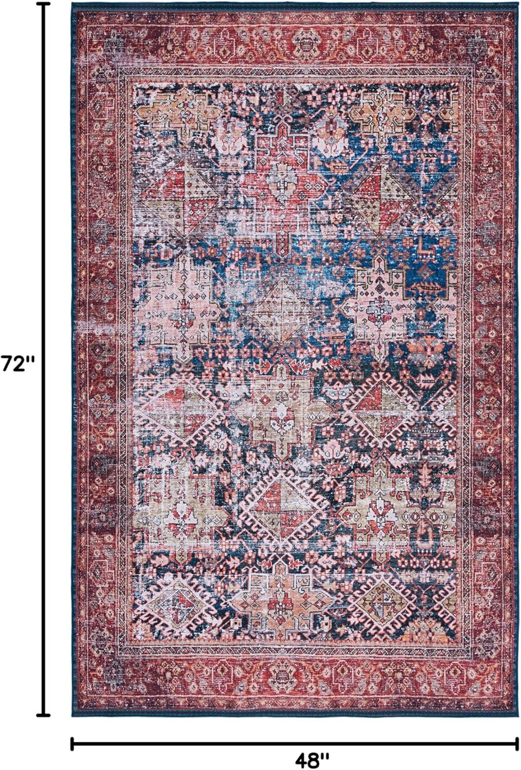 Gadbois Oriental Navy/Rust Area Rug