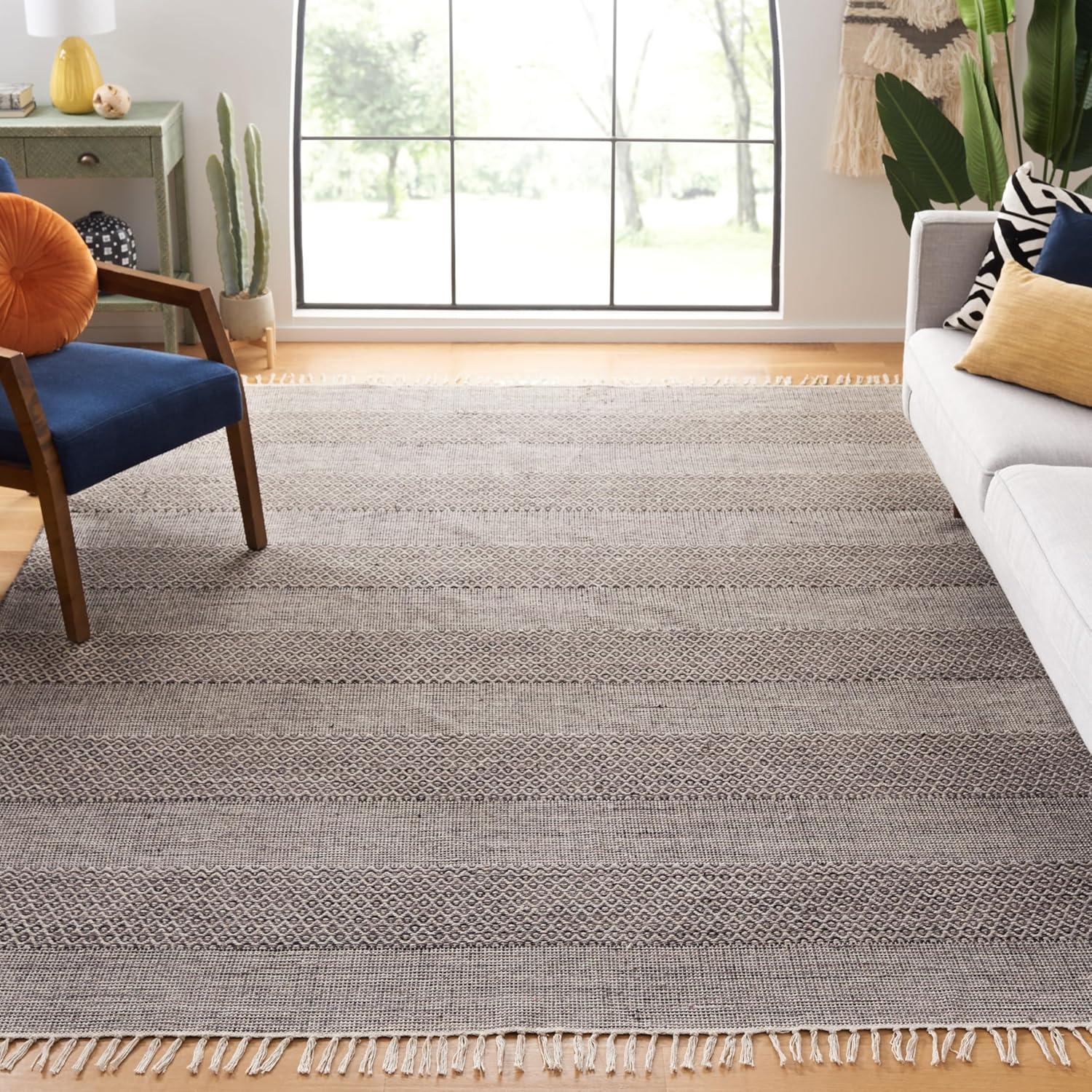 Montauk MTK330 Hand Woven Indoor Area Rug - Ivory/Anthracite - 8'x10' - Safavieh