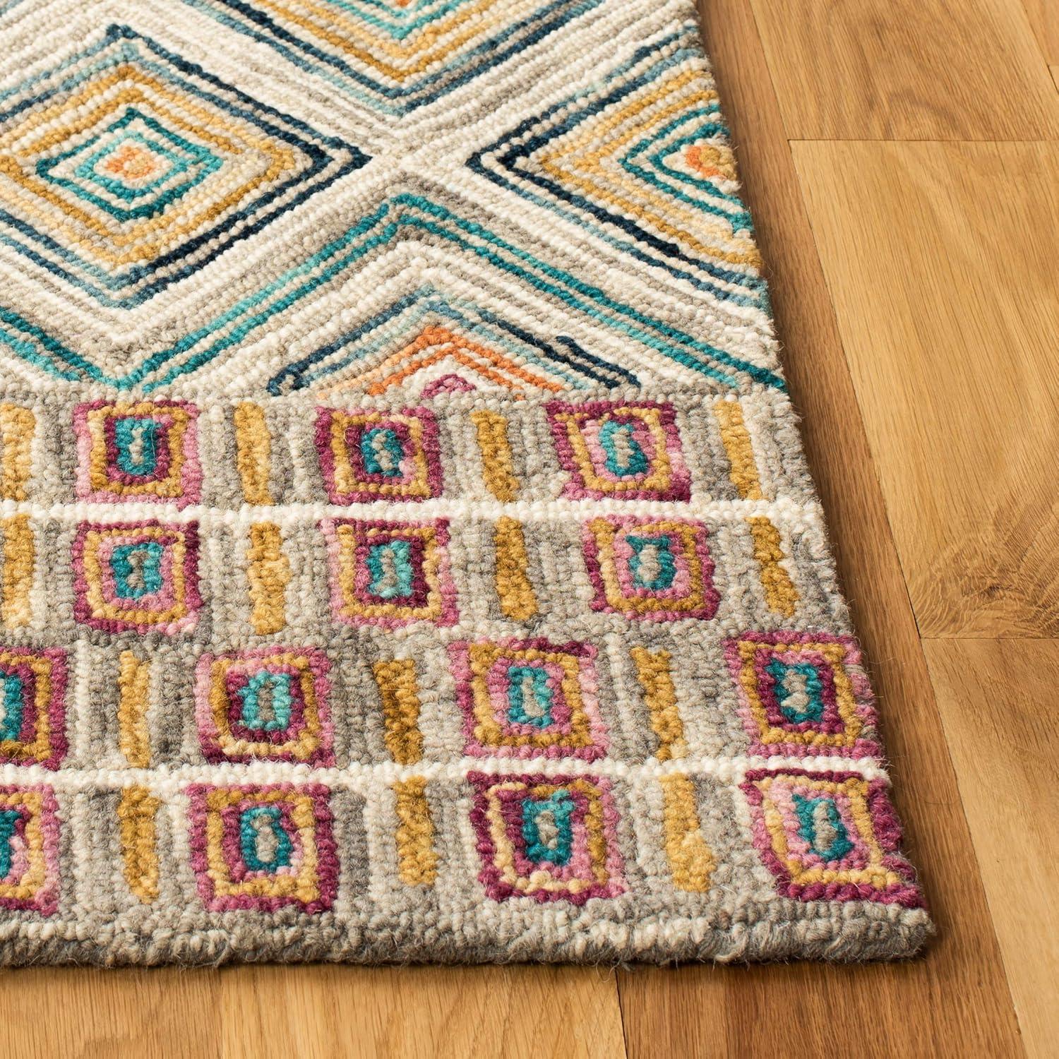 SAFAVIEH Aspen Maurice Geometric Wool Area Rug, Green/Red, 10' x 14'