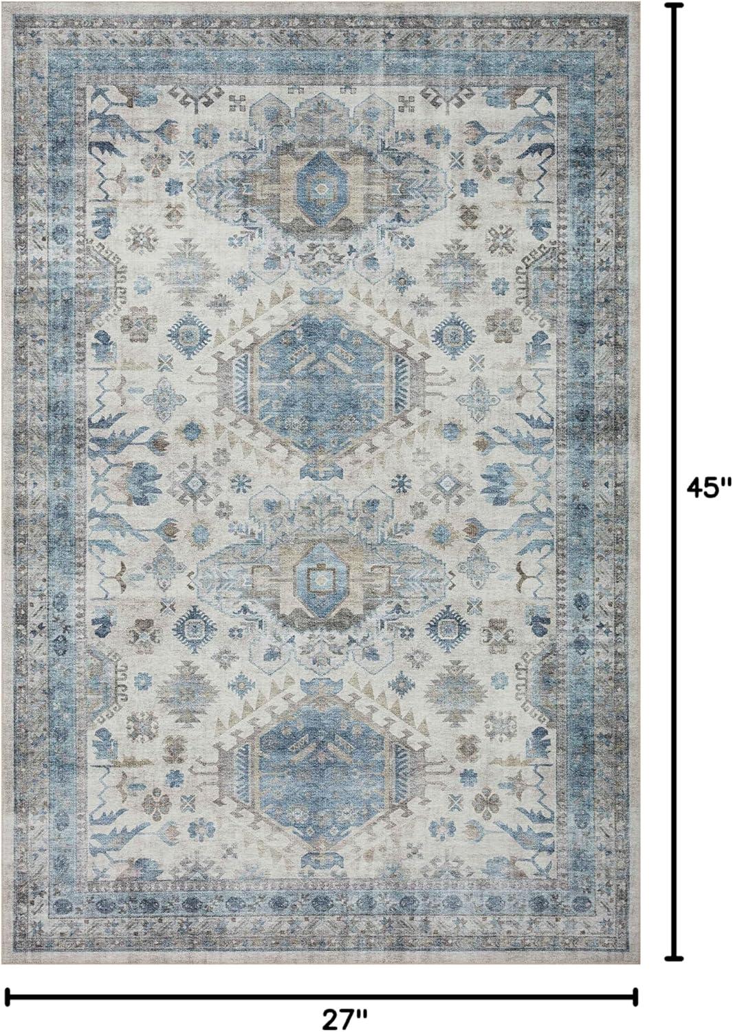 Loloi II Heidi Collection HEI-04 Ivory / Ocean, Southwestern Area Rug 2'-3" x 3'-9"