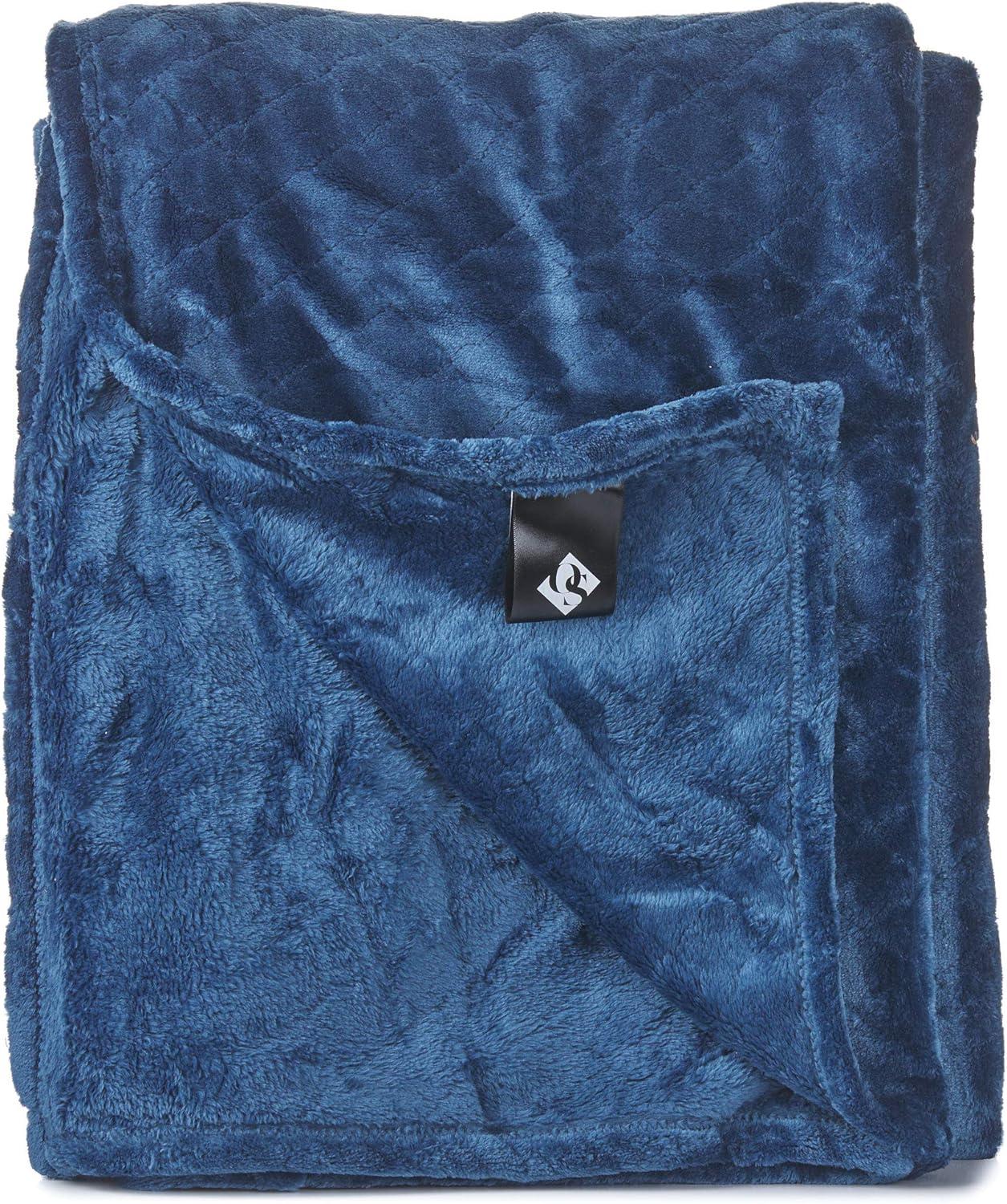 Outrageously Soft Convertible Cozee Blanket and Pillow - 2 in 1 Throw and Pillow - 60 x 70 Inches - Blue