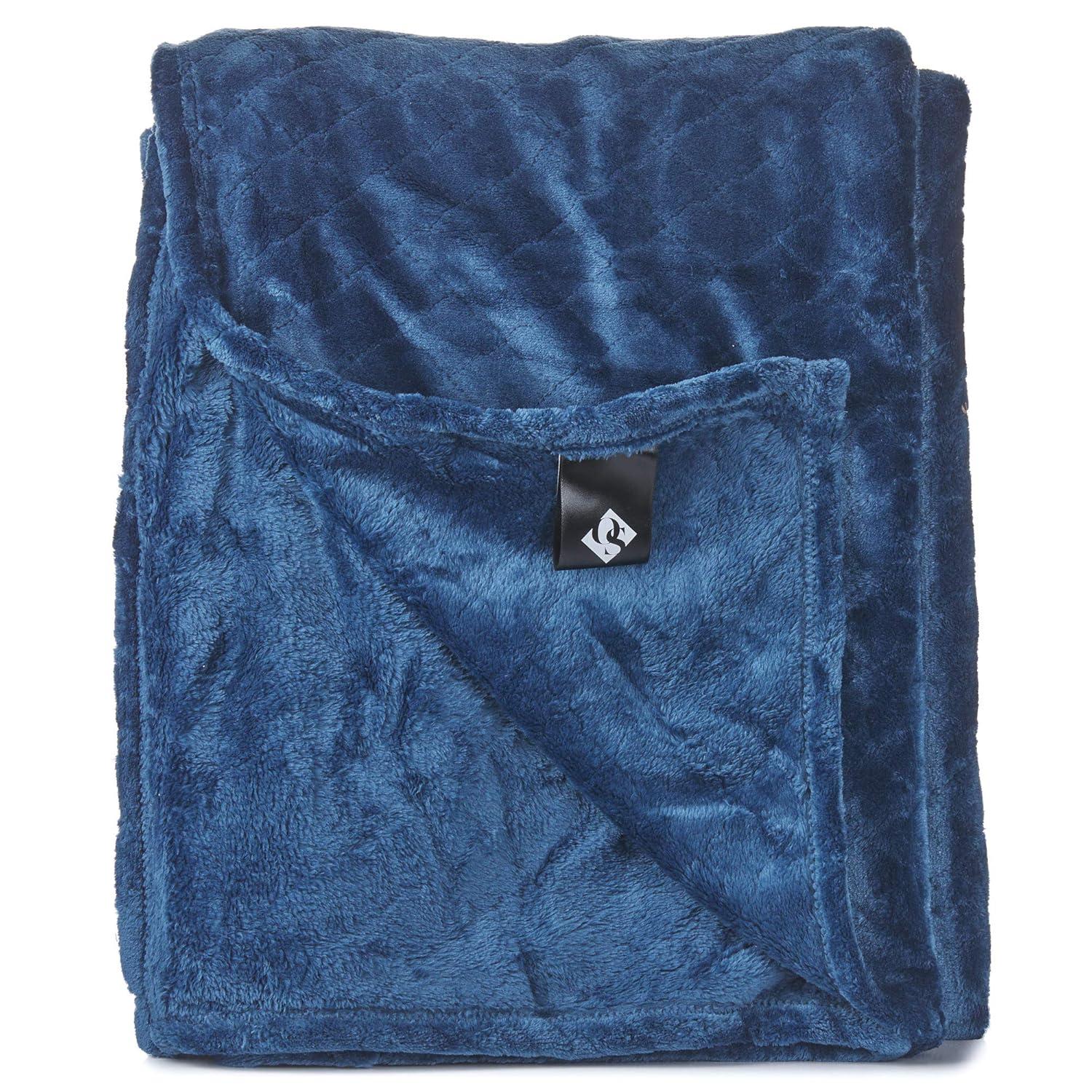 Outrageously Soft Convertible Cozee Blanket and Pillow - 2 in 1 Throw and Pillow - 60 x 70 Inches - Blue