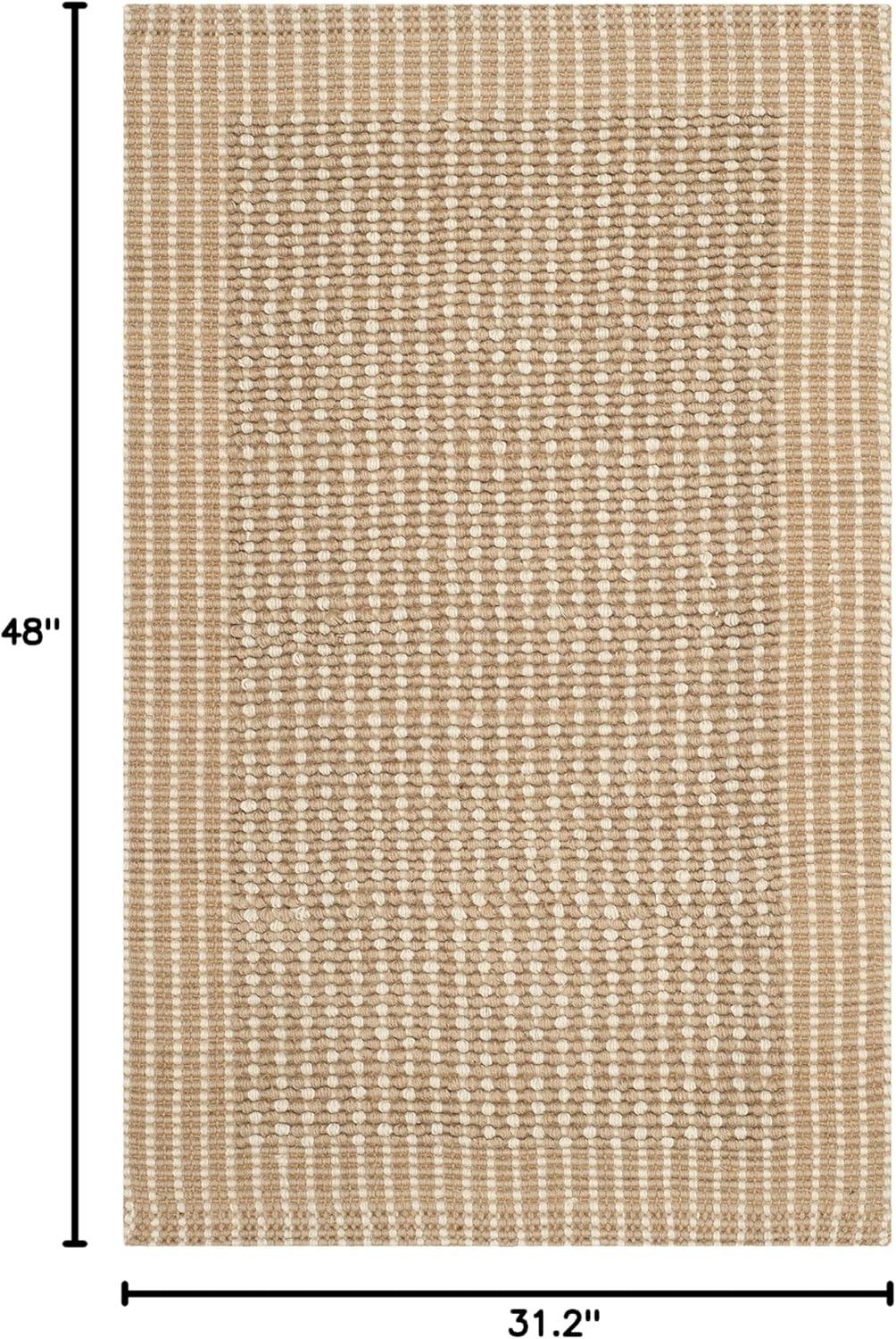 SAFAVIEH Natural Fiber Langston Geometric Jute Area Rug, Ivory/Beige, 2'6" x 4'