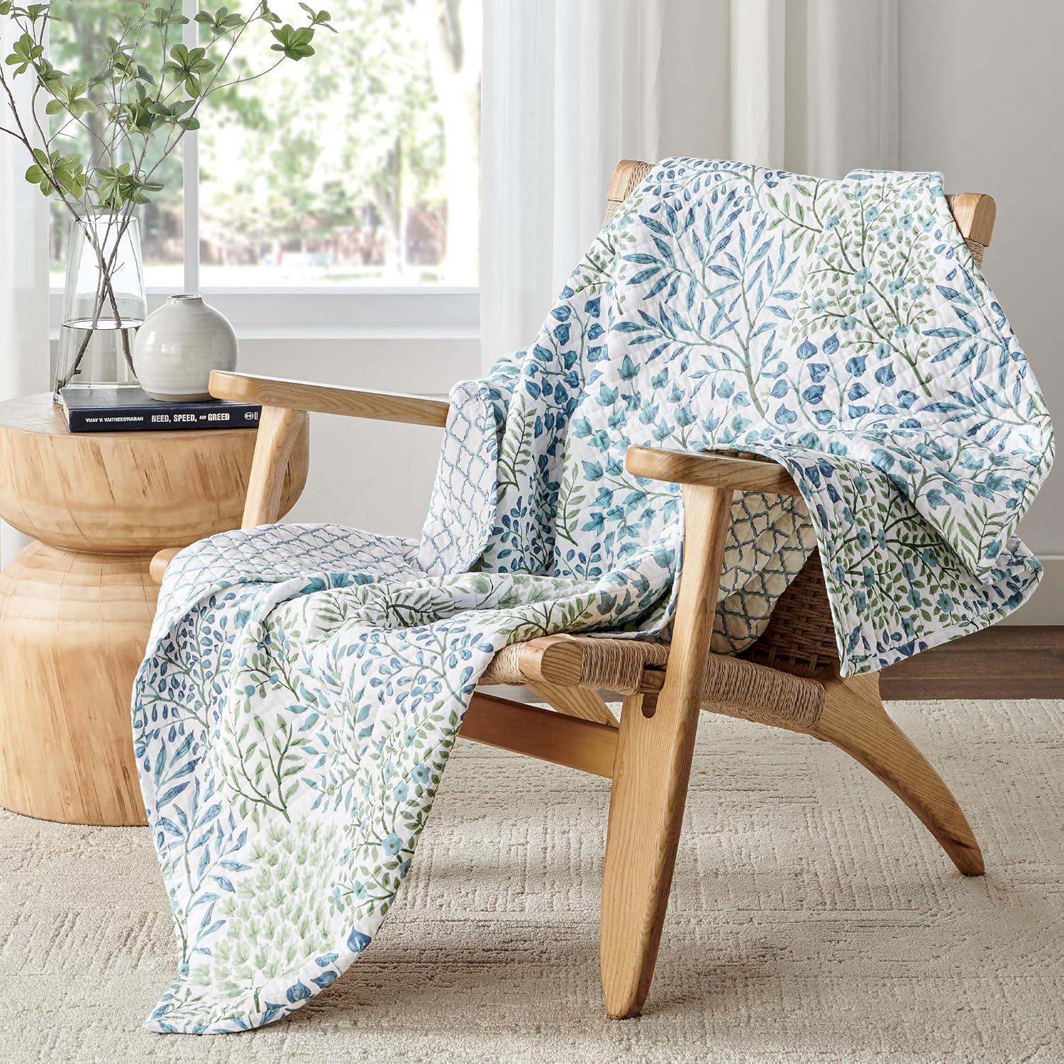 English Forest Natural  Quilted Throw - Levtex Home