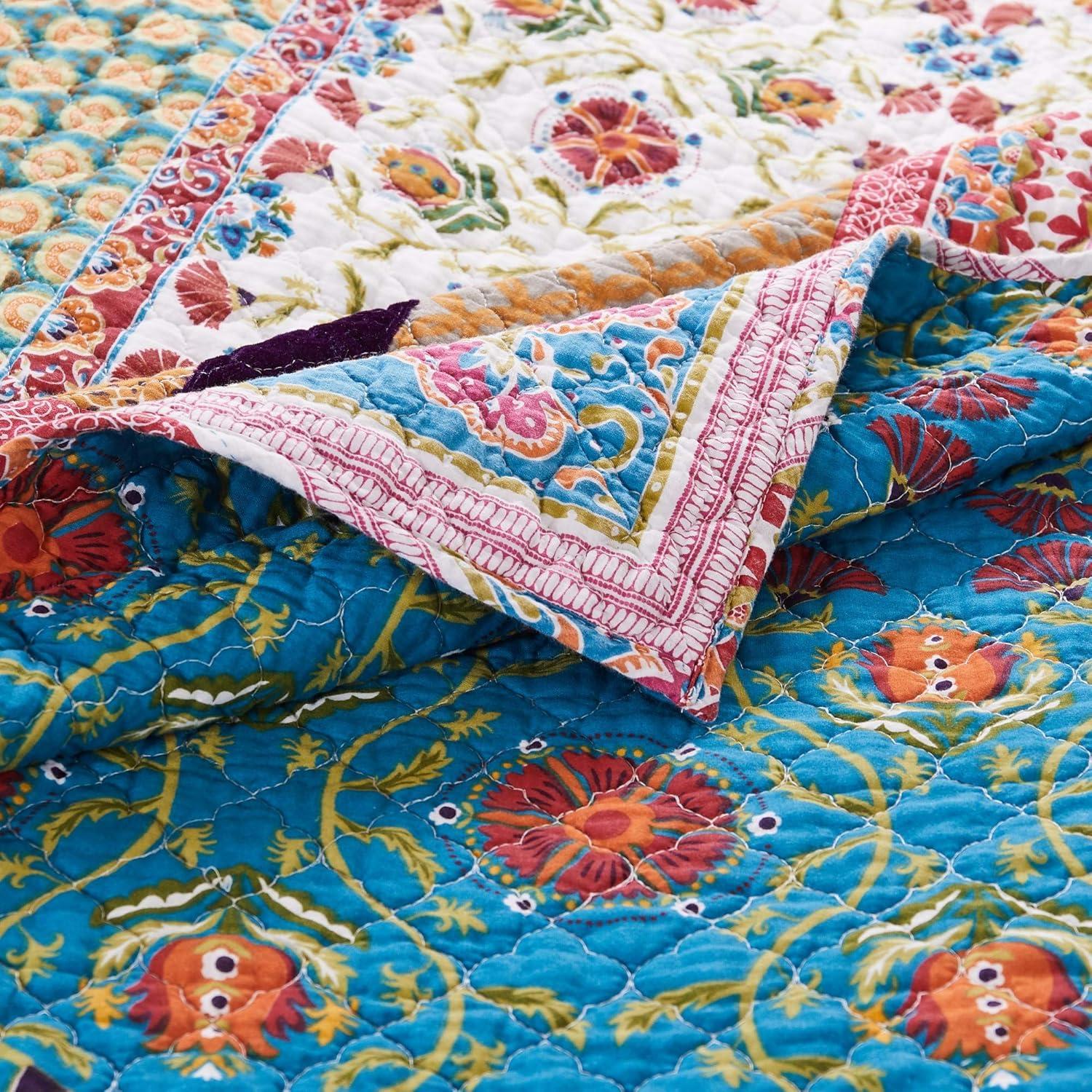 Greenland Home Fashions Thalia Embellished Reversible Quilted Cotton Throw