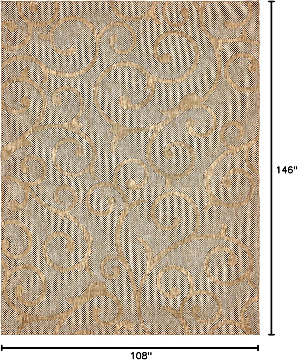 Unique Loom 9' 0 x 12' 2 Light Brown Outdoor Botanical Vine Area Rug