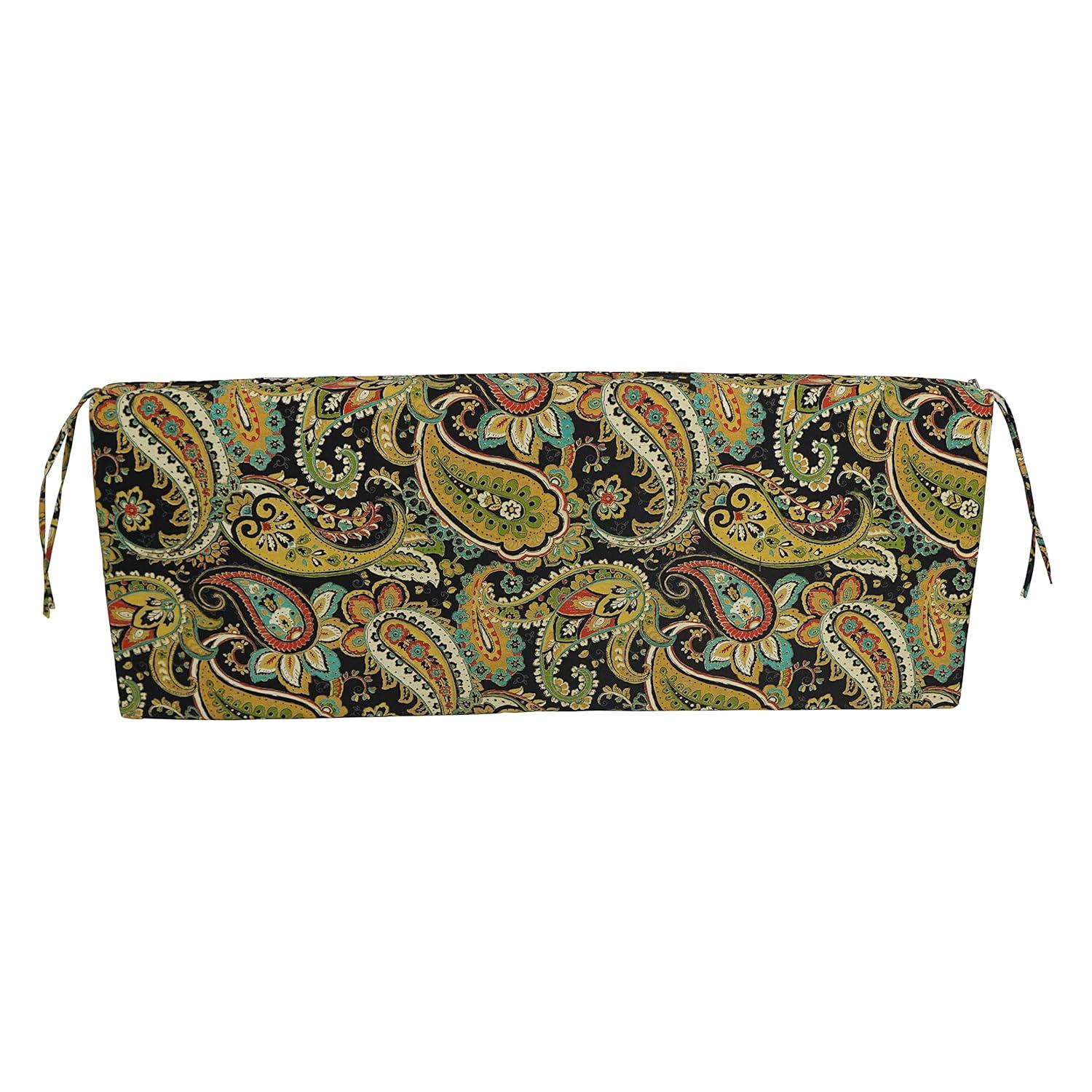 Blazing Needles Outdoor Seating Cushions 54x19 x 3.5inch. x 4lbs Hadia Franco Noir, UV Resistant