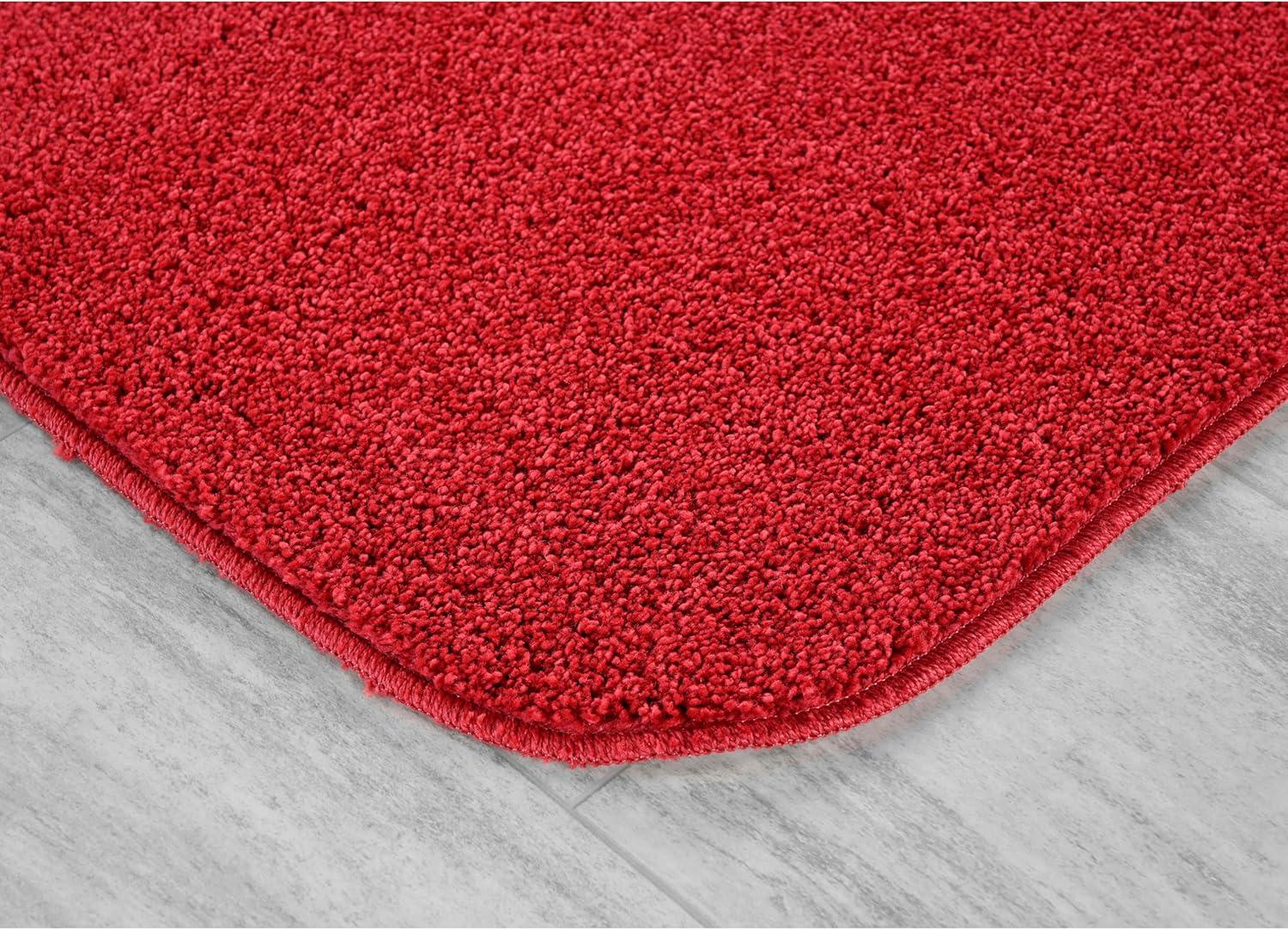 Garland Rug Gramercy Washable Bath Rug Set, 2 Piece (20"x34" & 17"x24") Classic Red