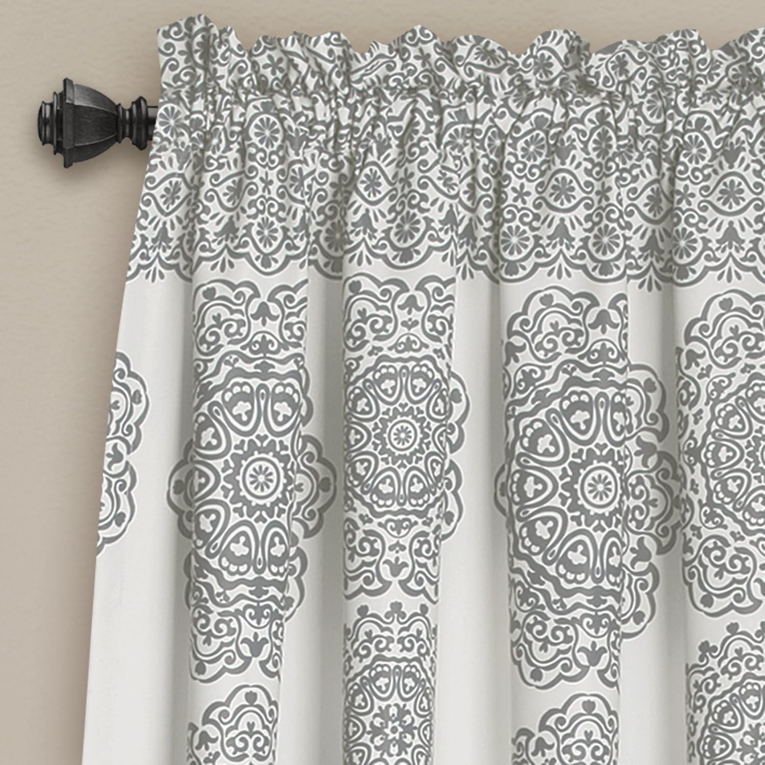 Lush Decor Medallion Semi-Sheer Rod pocket Curtain Panels (Set of 2)