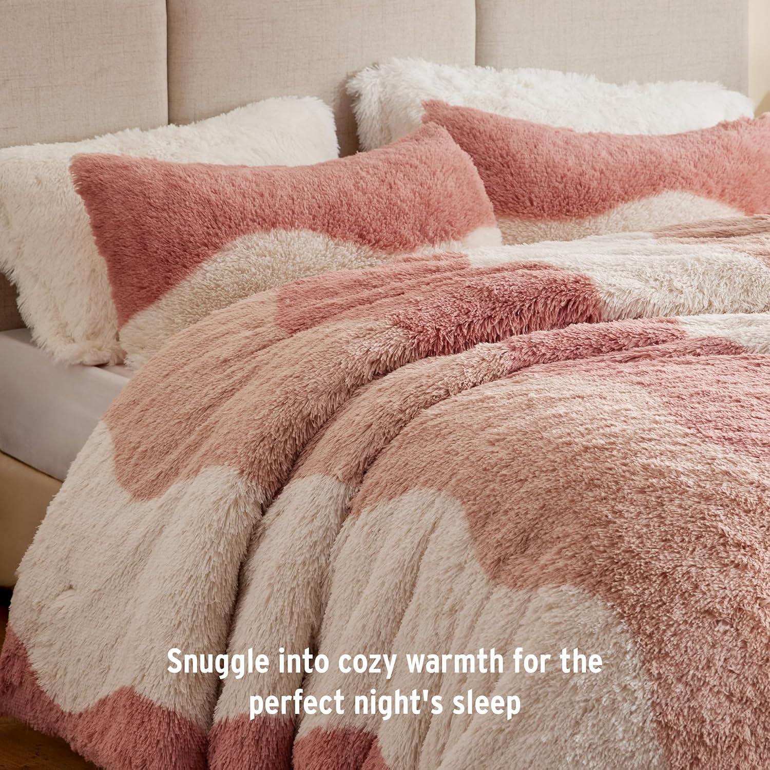 Ombre Shaggy Faux Fur Comforter Set