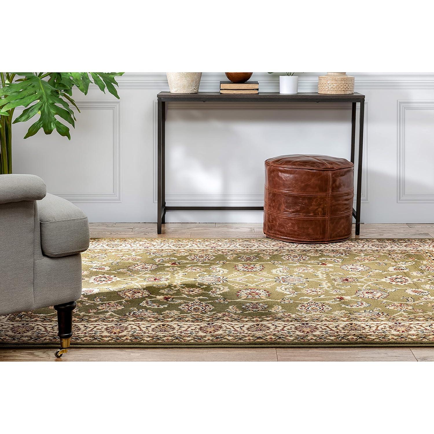 Well Woven Barclay Sarouk Traditional Oriental Panel Green 6'7" x 9'6" Area Rug
