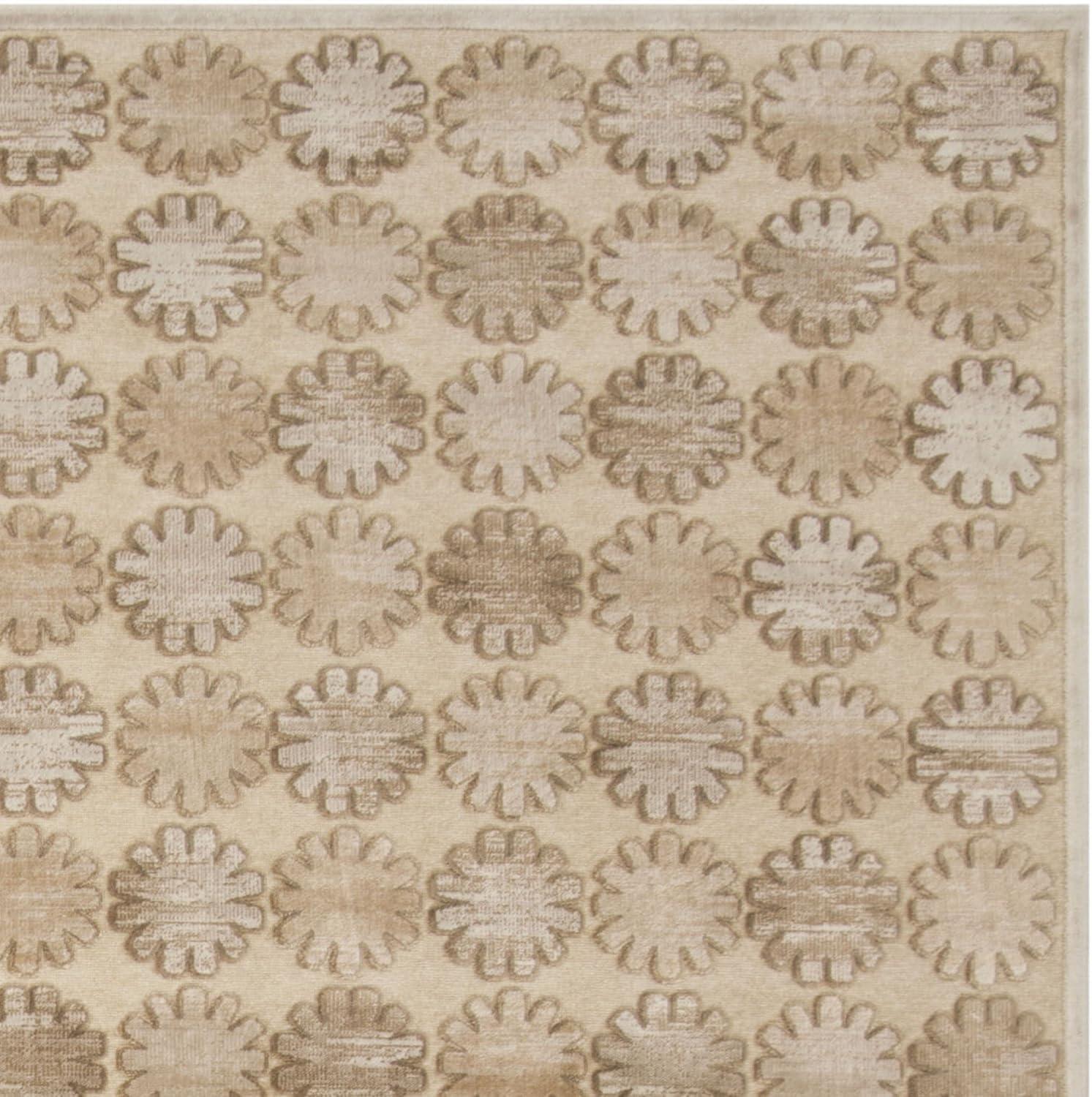 SAFAVIEH Martha Stewart Cosmin Floral Geometric Area Rug, Stone/Cream, 8' x 10'