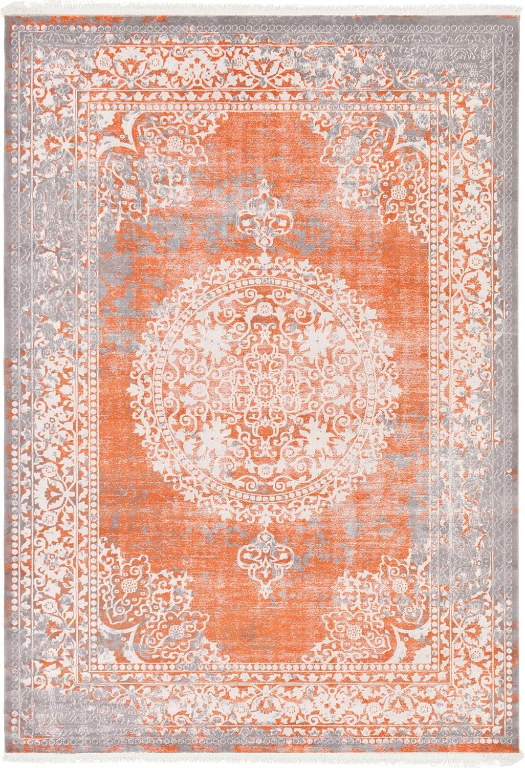 Unique Loom New Classical Collection Area Rug - Olwen (8' x 11' 4" Rectangle Terracotta/Gray)