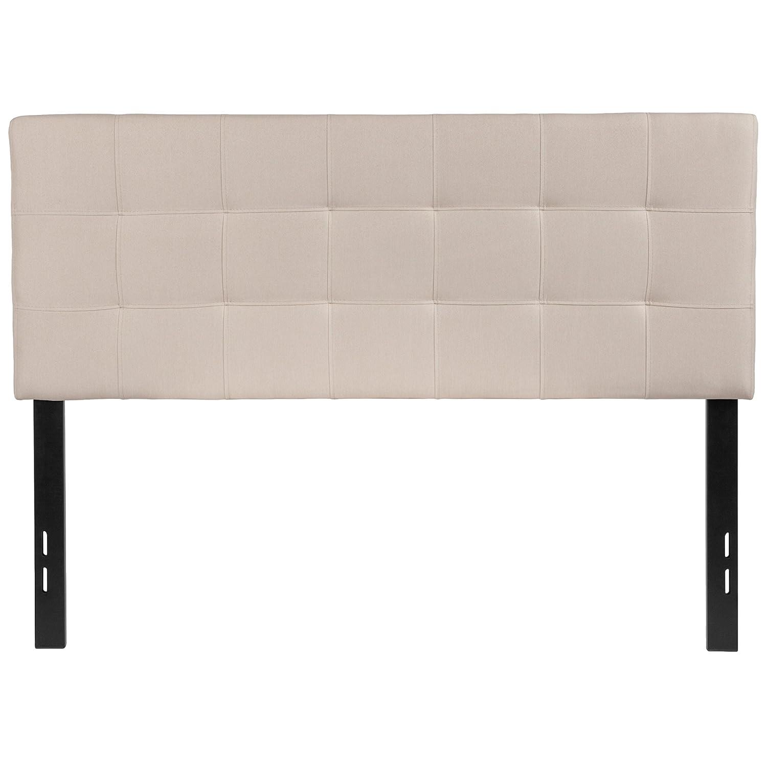 Flash Furniture Bedford Tufted Upholstered Full Size Headboard in Beige Fabric
