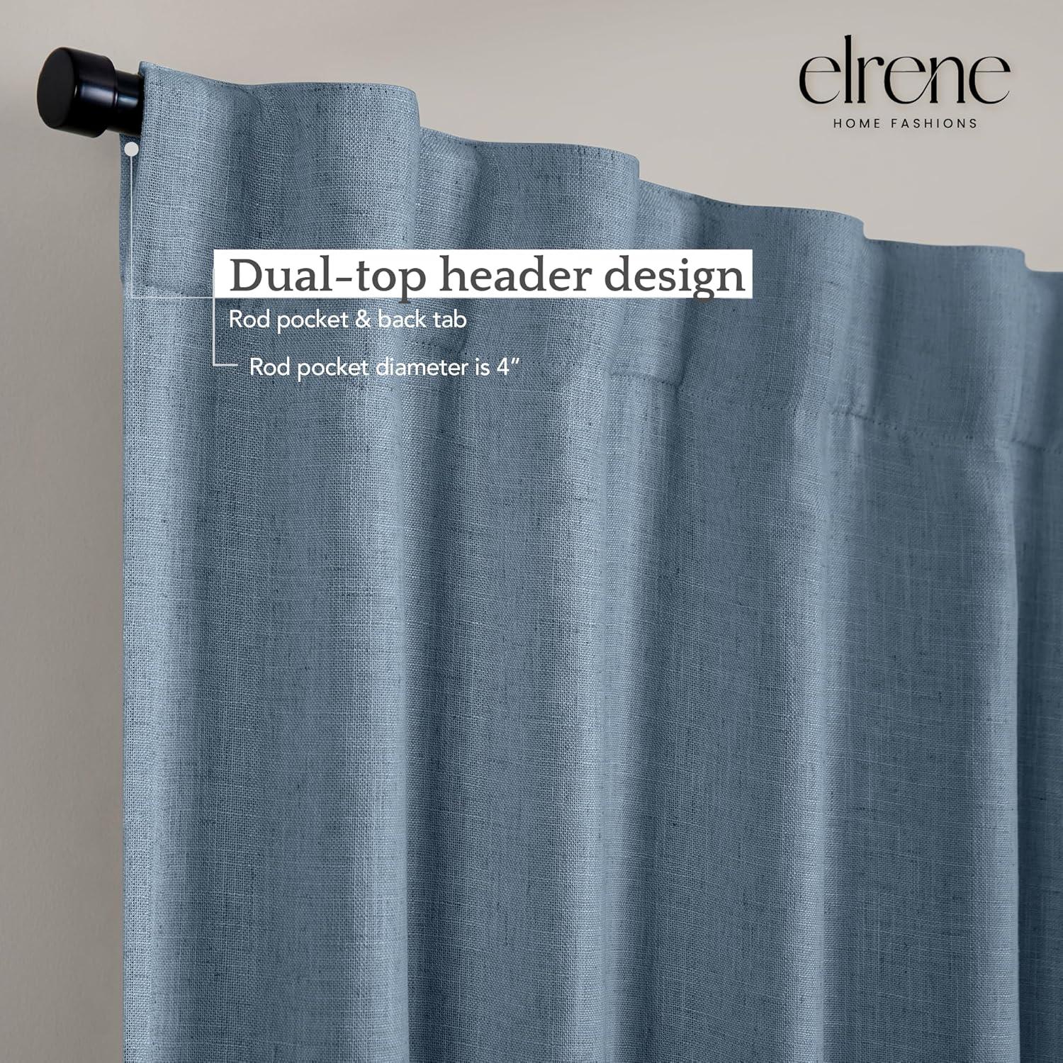 Elrene Harrow Solid Texture Room Darkening Single Window Curtain Panel - Elrene Home Fashions