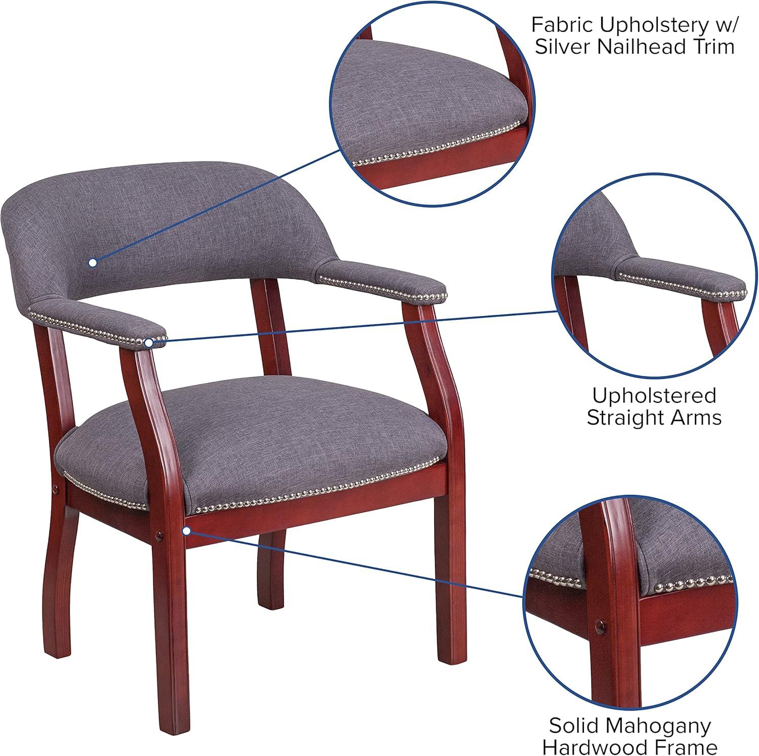 Emma and Oliver Gray Fabric Luxurious Conference Chair