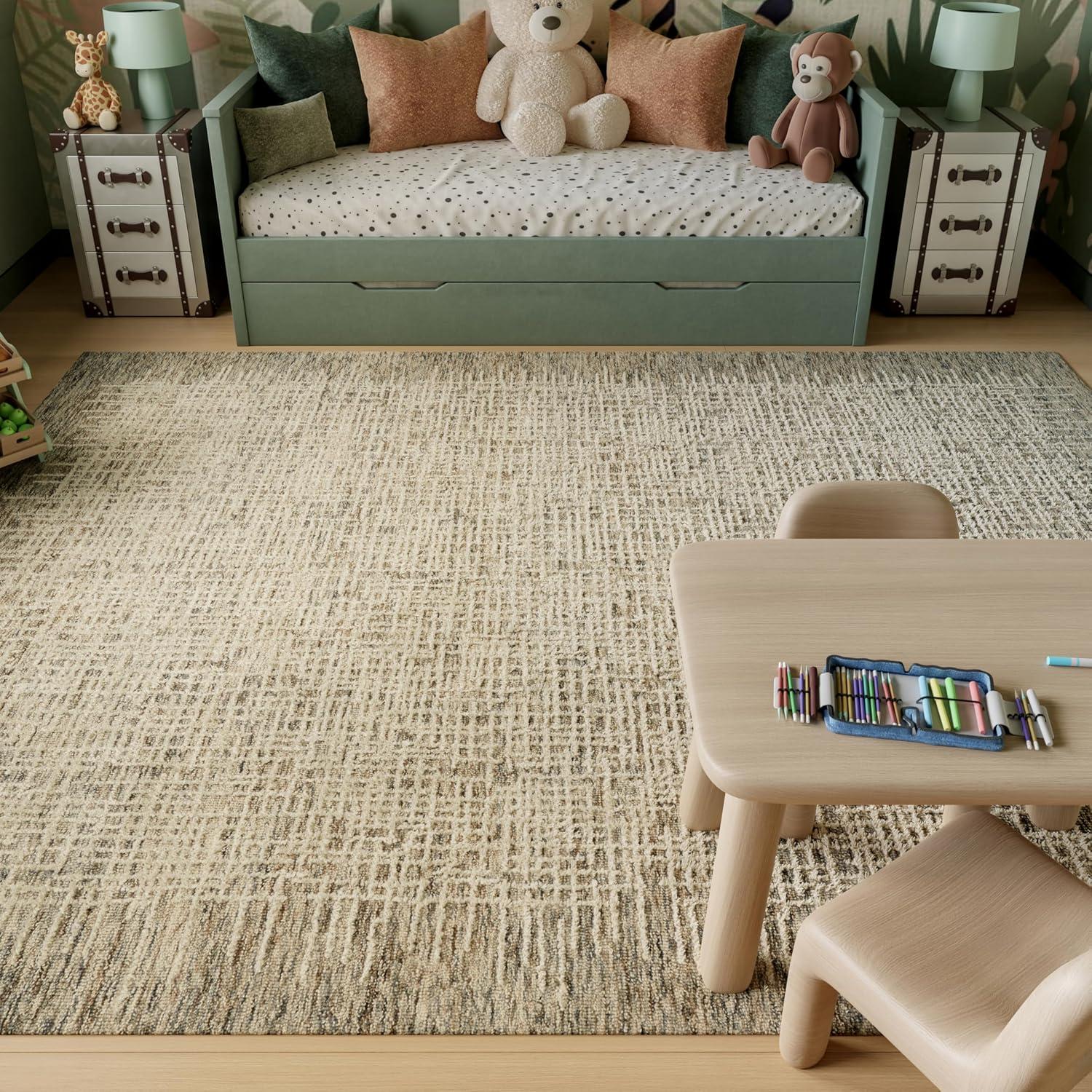 Nourison Vail Rustic Texture Indoor Area Rug Ivory/Multi 7'9" x 9'9"