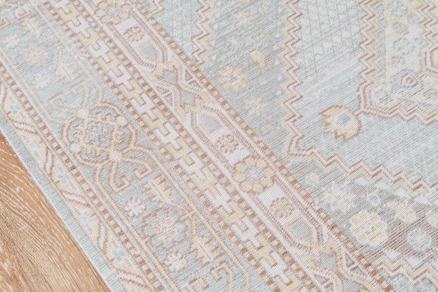 4'x6' Shapes Geometric Loomed Area Rug Blue - Momeni: Modern Indoor Low Pile Rectangle, Spot Clean, Polyester