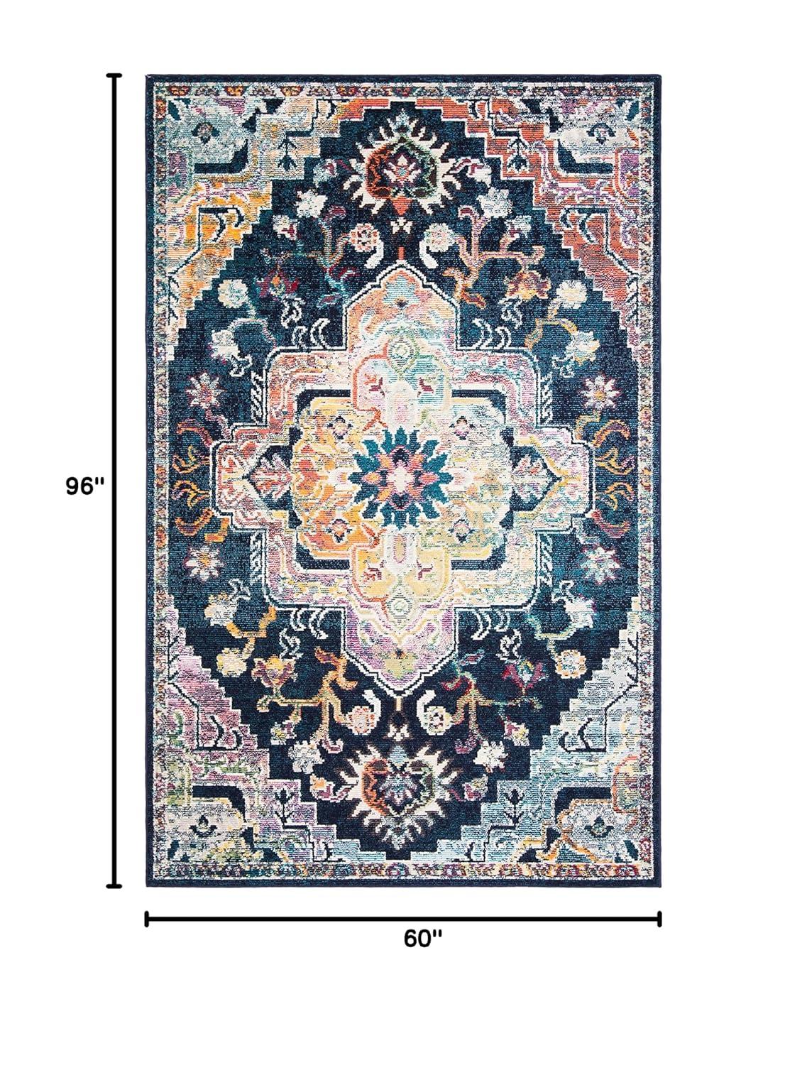 Crystal CRS501 Loomed Indoor Area Rug - Navy/Fuchsia - 5'x8' - Safavieh