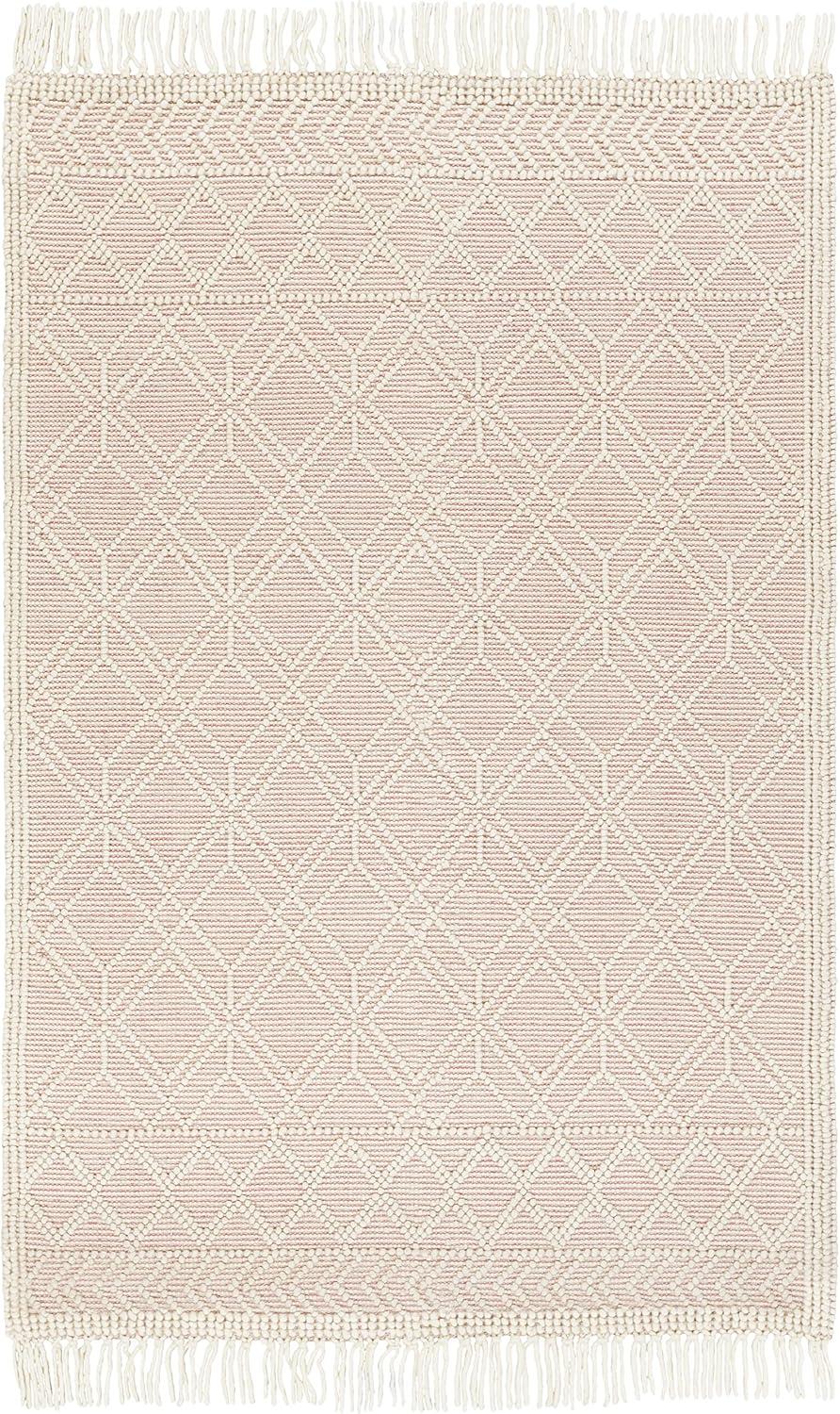 Mark&Day Wool Area Rugs, 5x7 Staveley Cottage Bright Pink Area Rug (5' x 7'6")